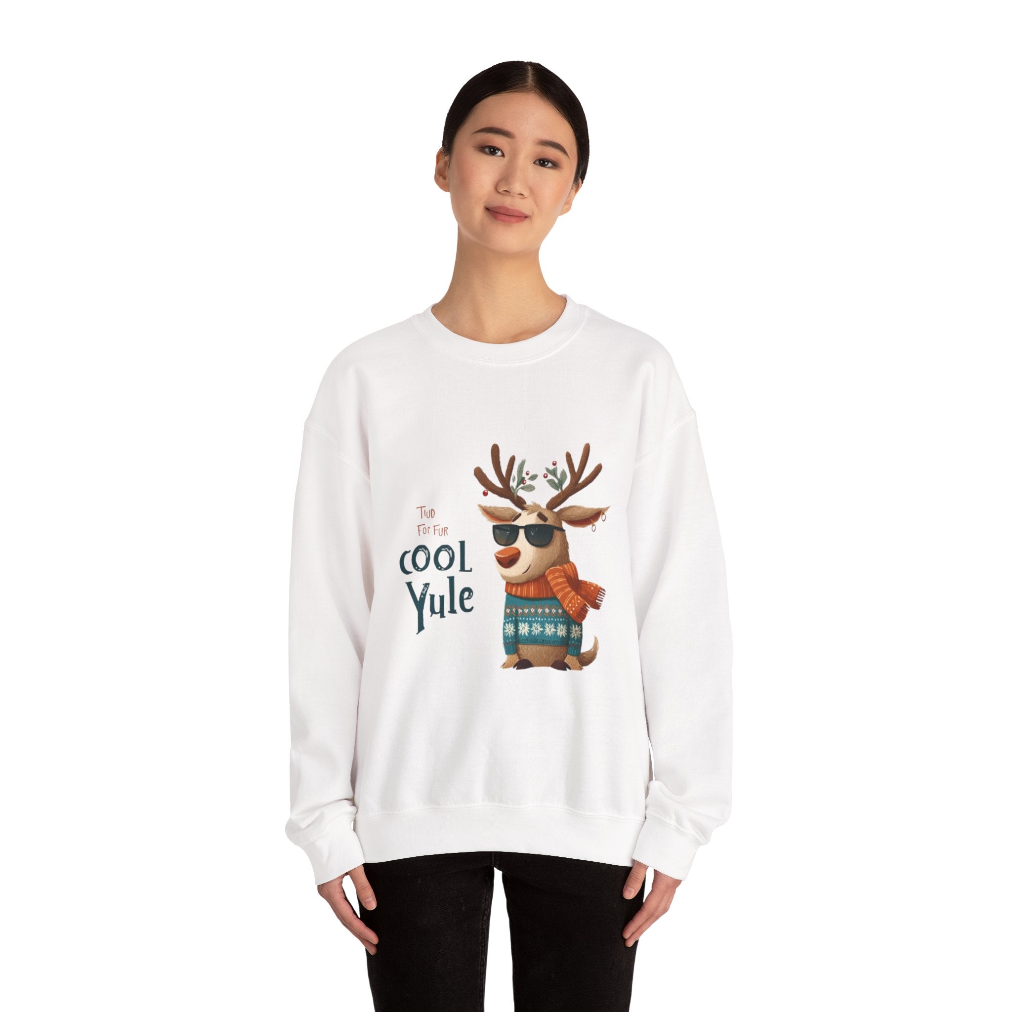 Reindeer 'Cool Yule' Crewneck Sweatshirt — Cute Holiday Graphic