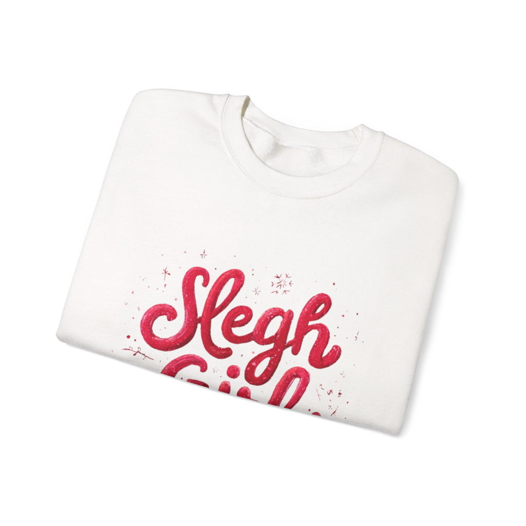 Crewneck Sweatshirt - 'Sleigh Girl' Christmas Graphic Holiday Pullover