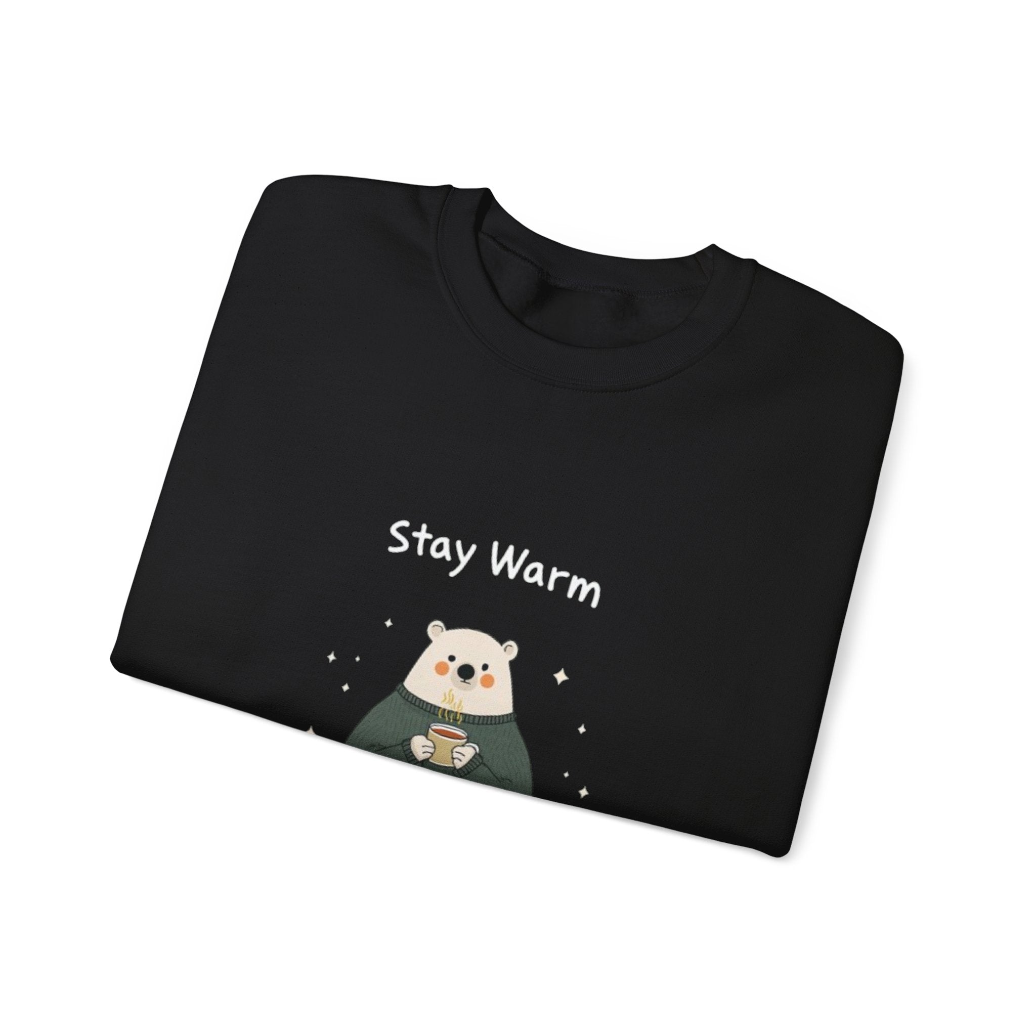 Bear with Coffee Crewneck Sweatshirt — Cozy Cute Graphic Pullover