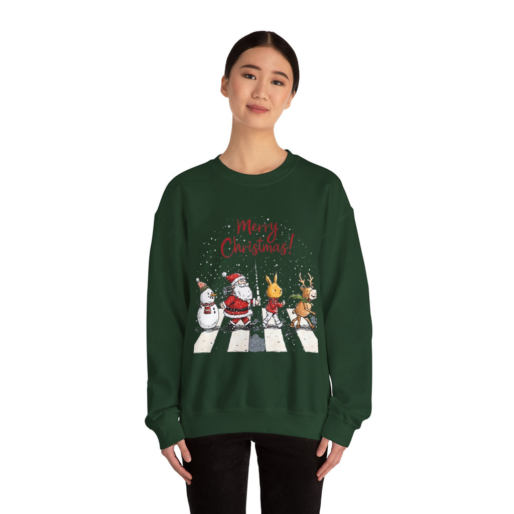 Christmas Crewneck Sweatshirt - 'Merry Christmas' Holiday Parade Design
