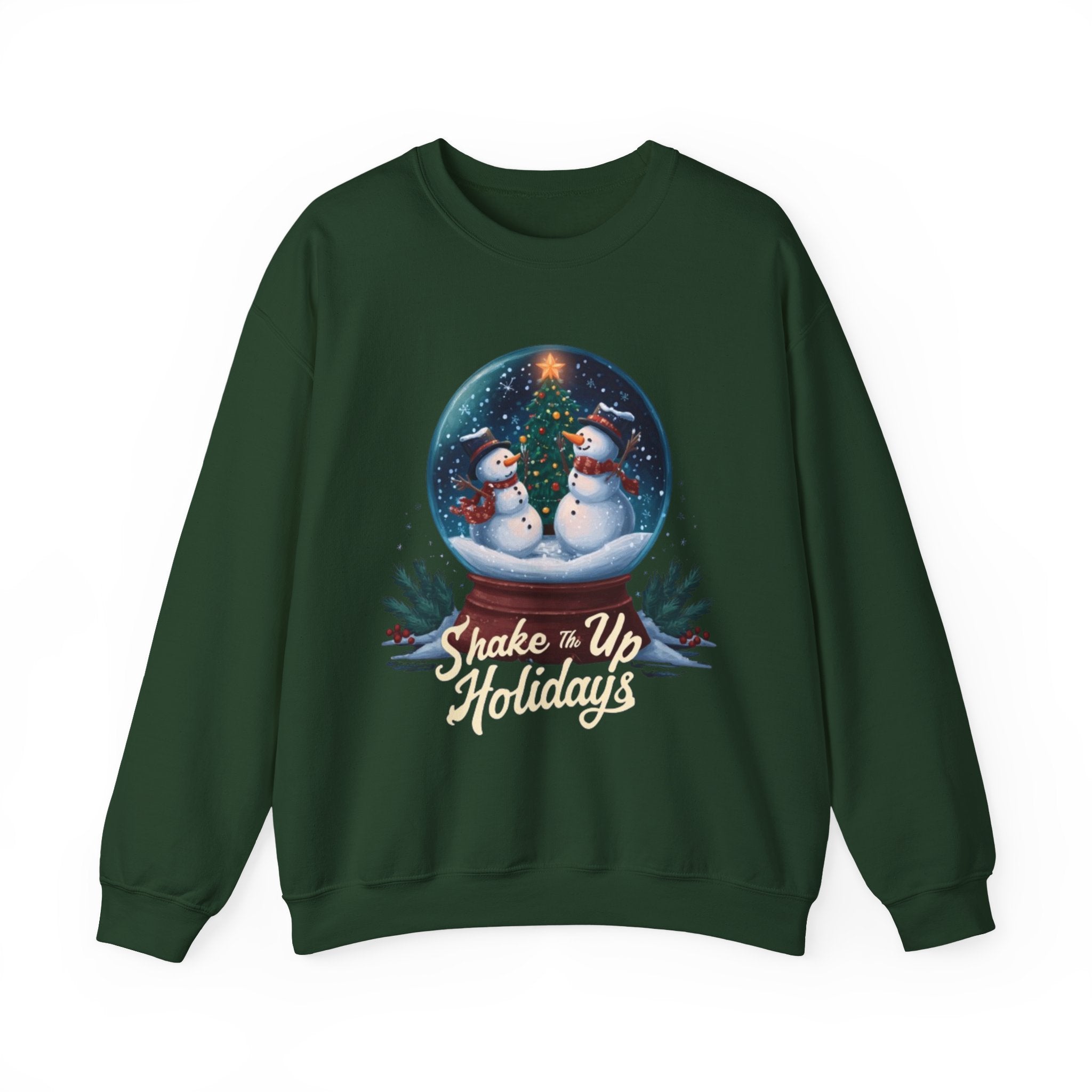 Snow Globe Snowmen Crewneck Sweatshirt — "Shake Me Up Mommy" Holiday Sweatshirt