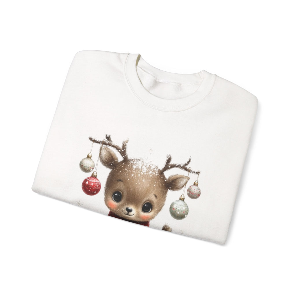 Christmas Reindeer Sweatshirt – 'Little Helper' Cute Holiday Crewneck