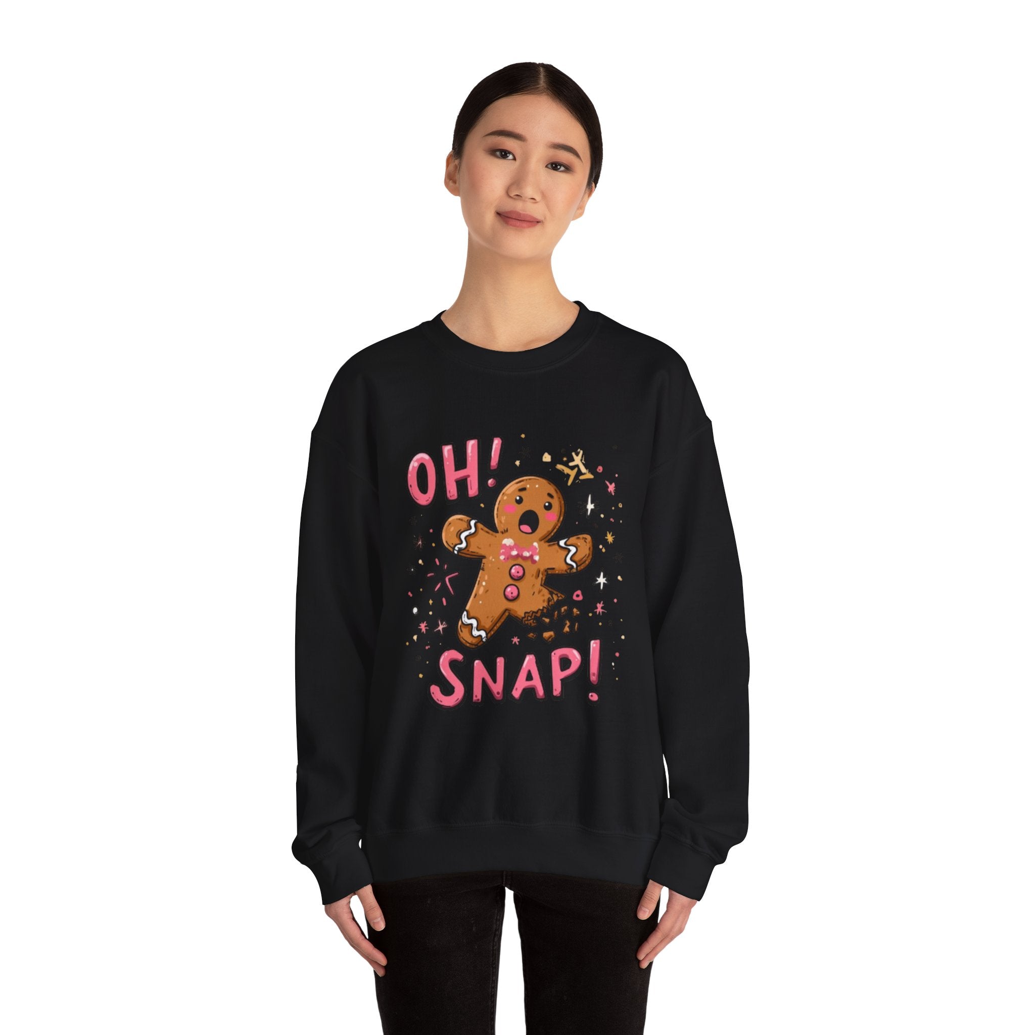 Gingerbread "Oh! Snap!" Crewneck Sweatshirt — Funny Holiday Christmas Sweater