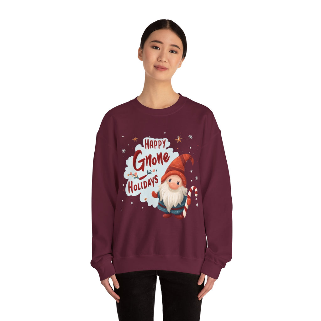 Happy Gnome Holidays Sweatshirt — Cute Christmas Gnome Holiday Crewneck