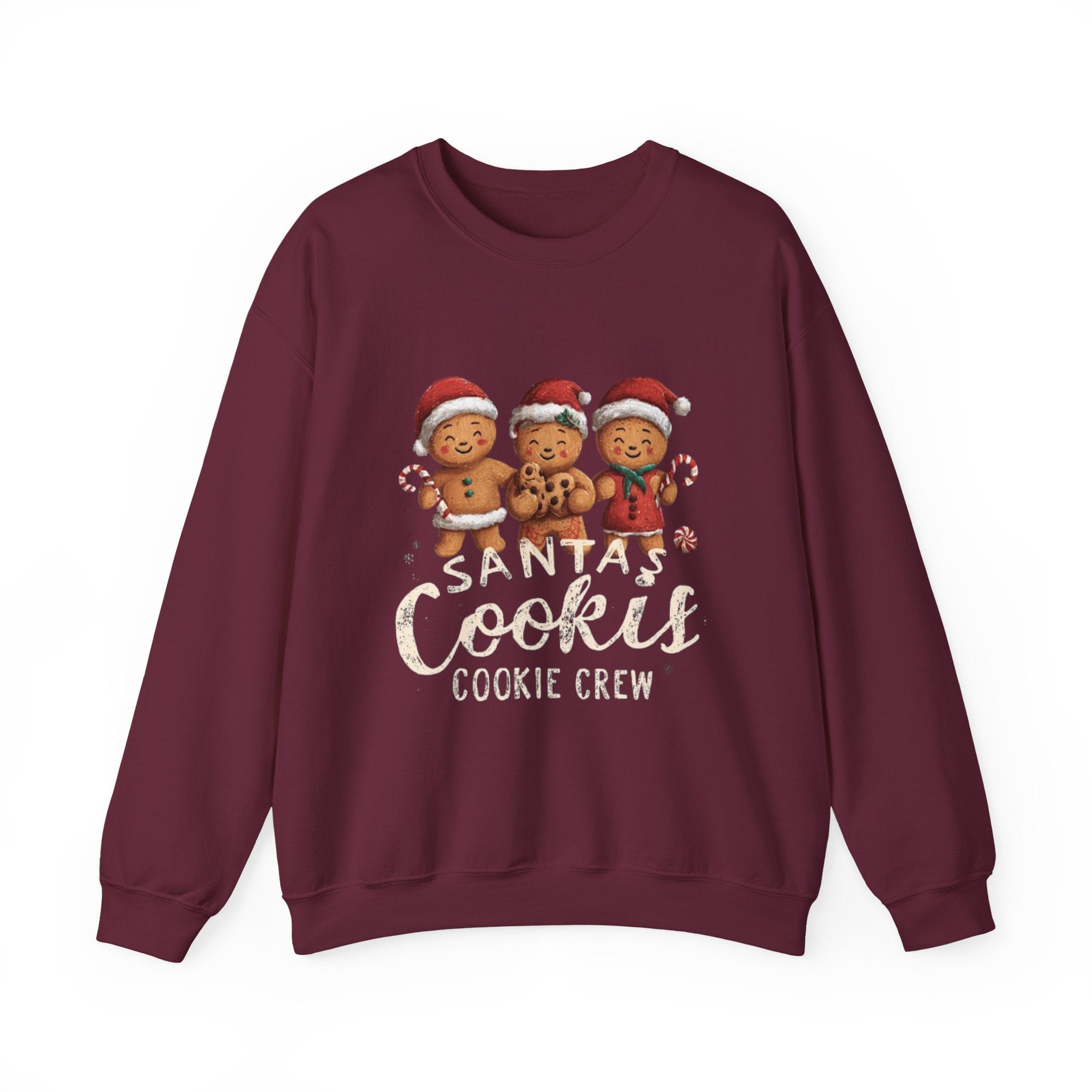 Santa's Cookies Crewneck Sweatshirt — 'Santa's Cookies Cookie Crew' Gingerbread Holiday Pullover
