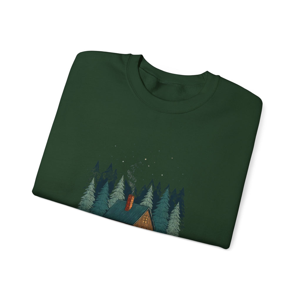 Cabin in the Pines Sweatshirt — 'Christmas at Home' Cozy Holiday Crewneck