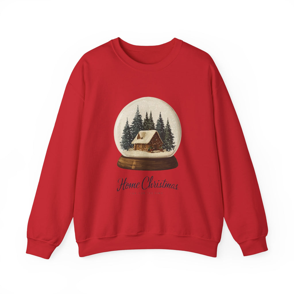 Christmas Snow Globe Sweatshirt — "Home Christmas" Cozy Cabin Crewneck