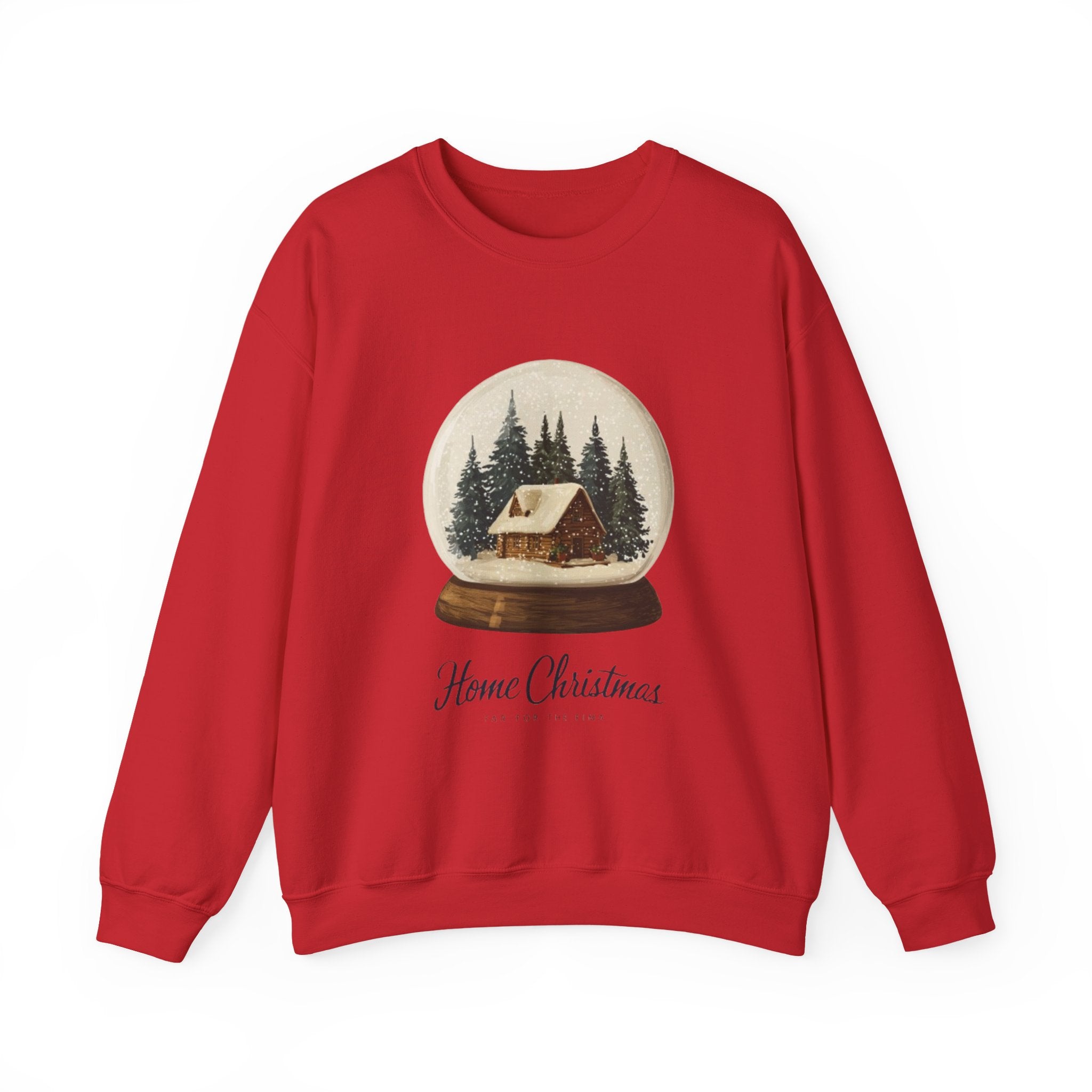 Christmas Snow Globe Sweatshirt — "Home Christmas" Cozy Cabin Crewneck