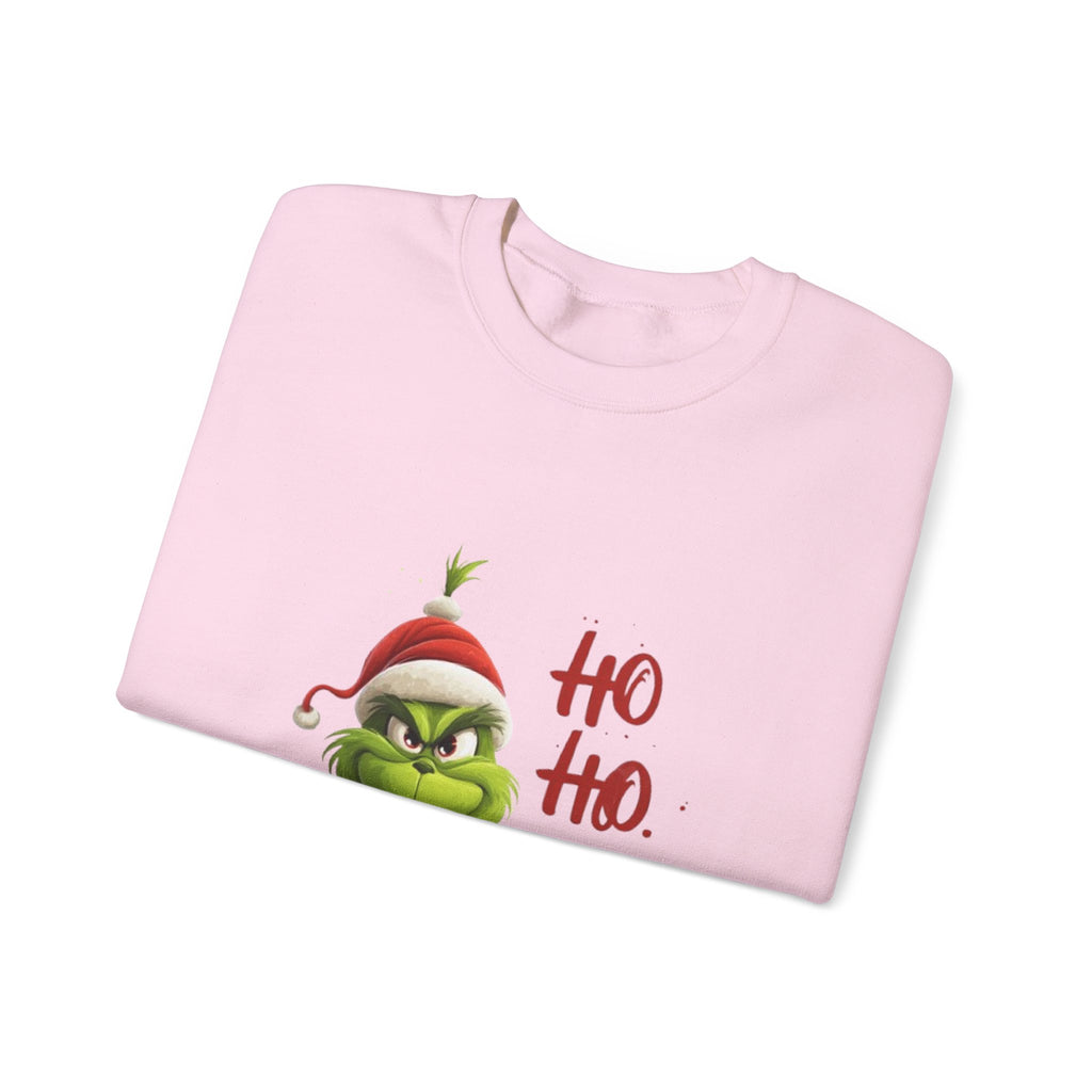 Grumpy Grinch Christmas Sweatshirt – "Ho Ho." Holiday Crewneck