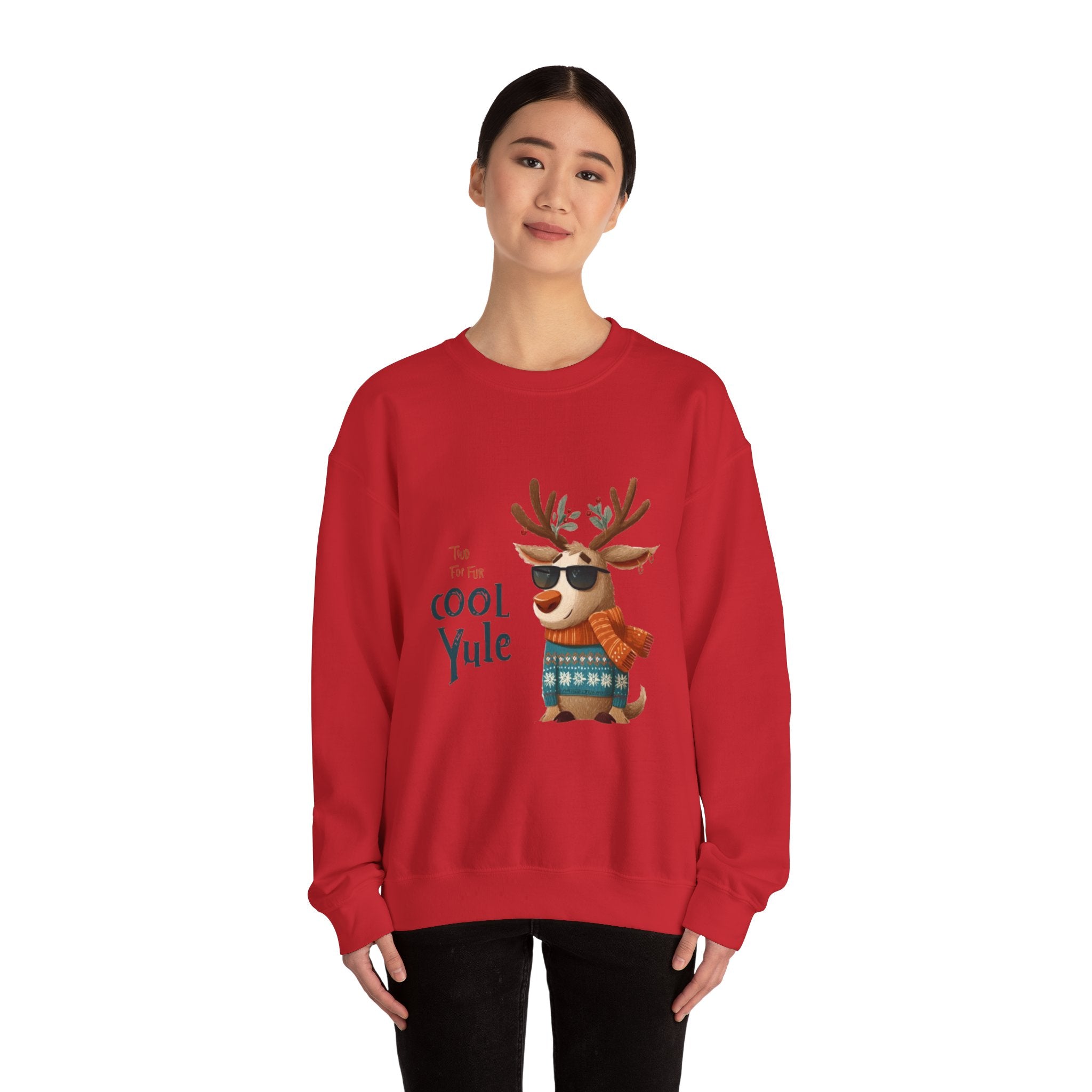 Reindeer 'Cool Yule' Crewneck Sweatshirt — Cute Holiday Graphic