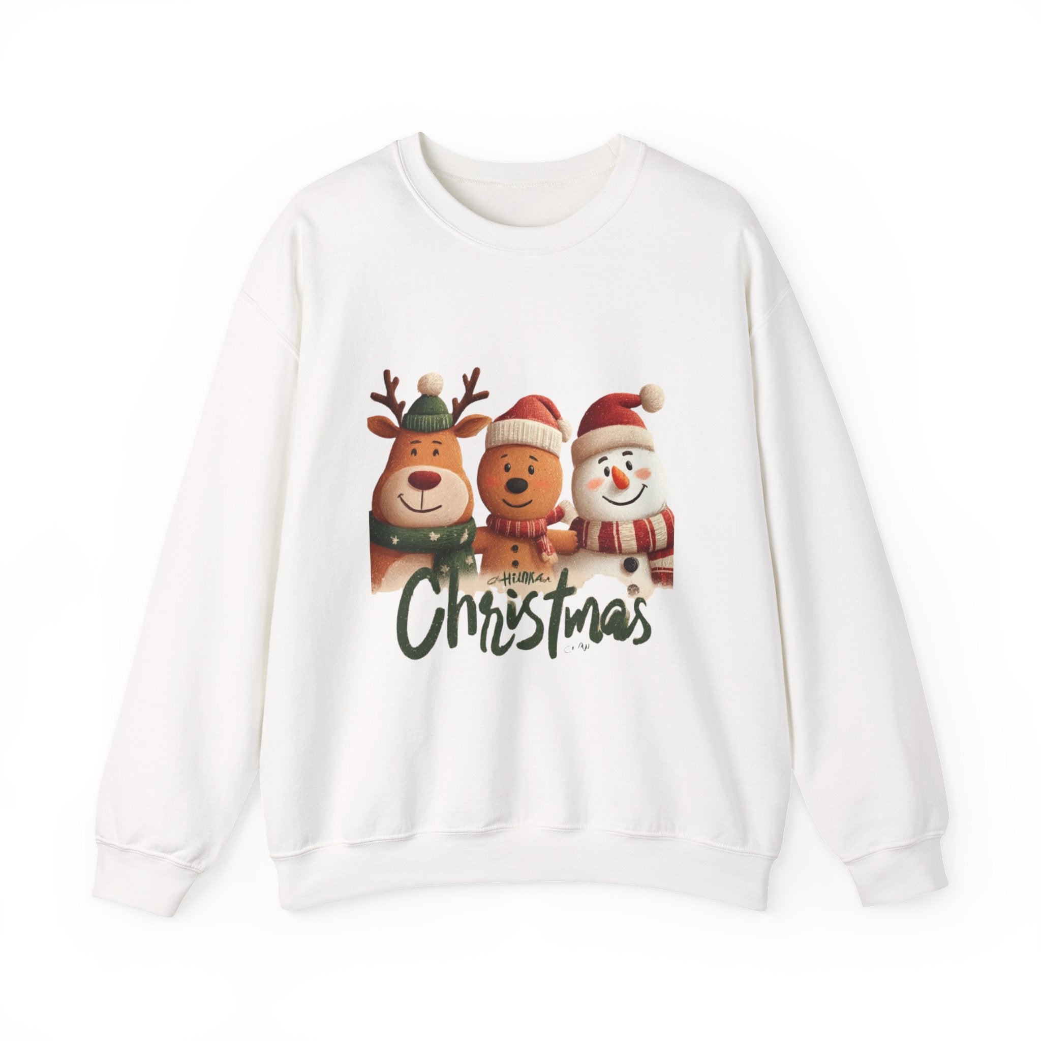 Christmas Crewneck Sweatshirt — Cute Reindeer, Bear & Snowman Holiday Pullover