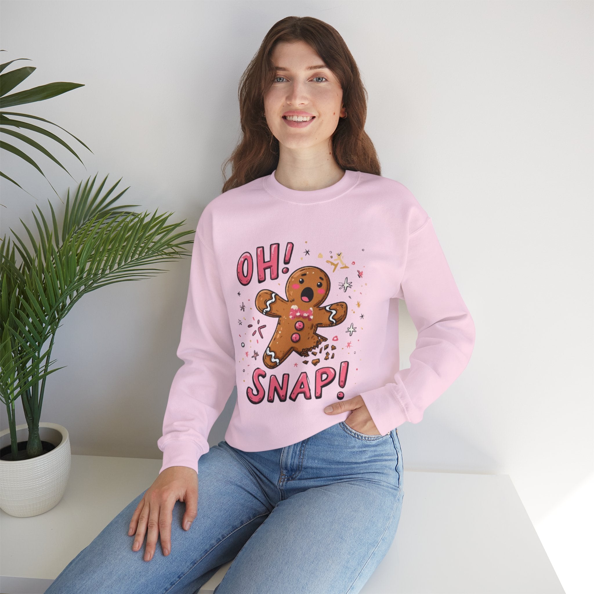Gingerbread "Oh! Snap!" Crewneck Sweatshirt — Funny Holiday Christmas Sweater