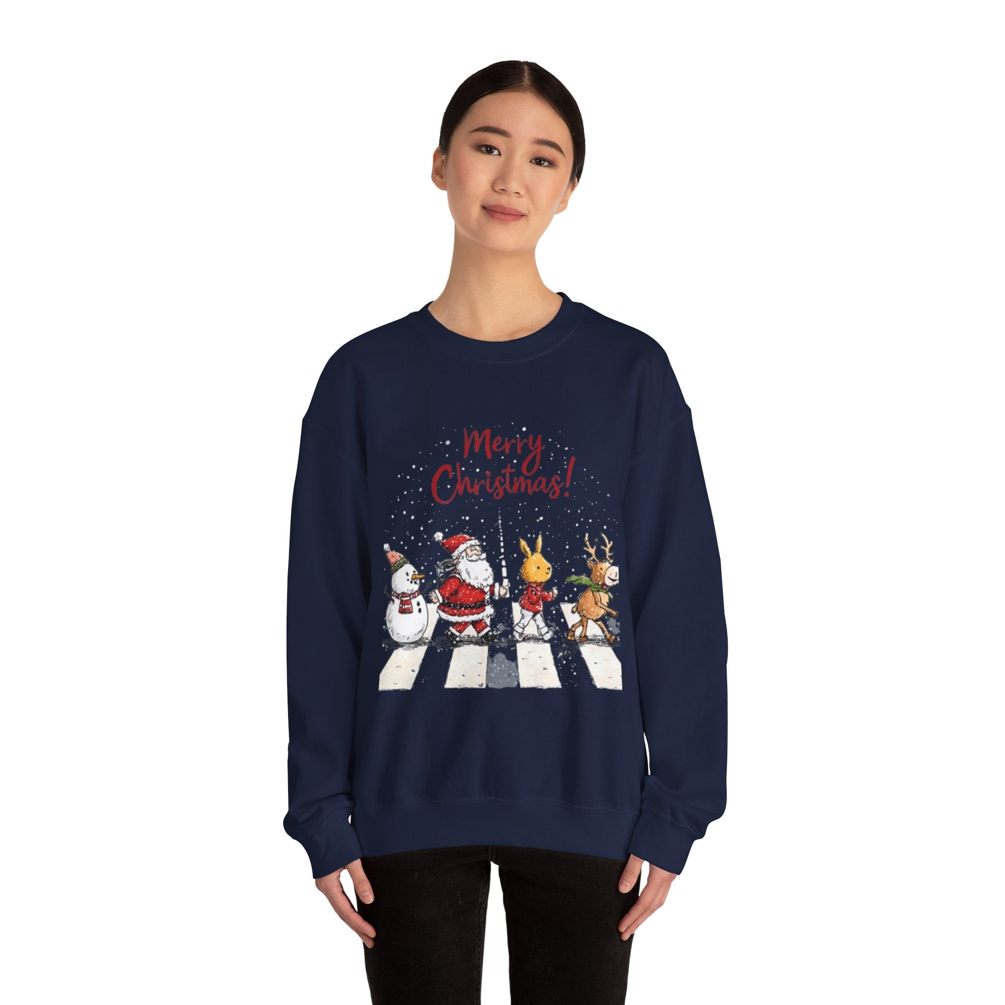 Christmas Crewneck Sweatshirt - 'Merry Christmas' Holiday Parade Design