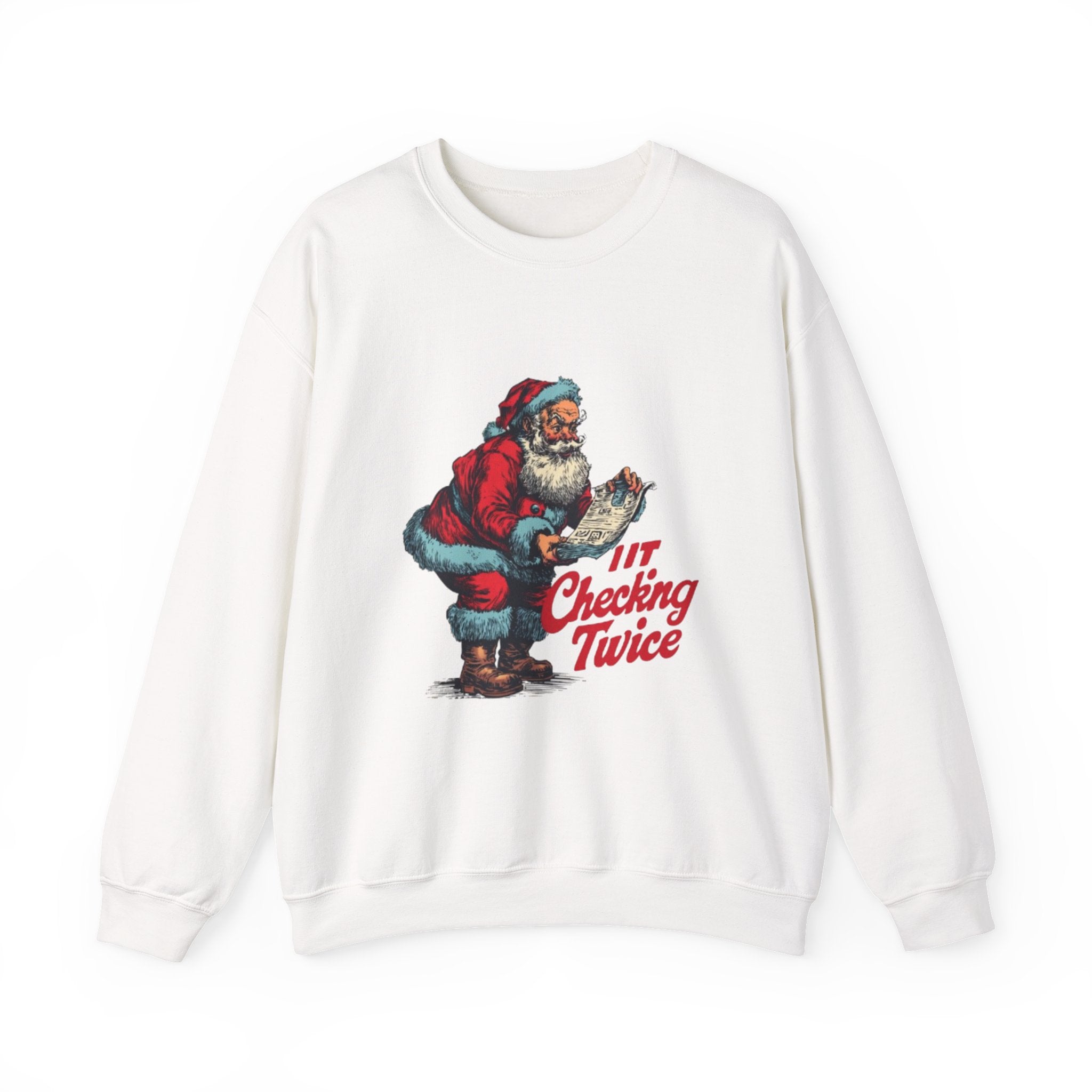 Christmas Sweatshirt - Vintage Santa "I’m Checking Twice" Holiday Crewneck