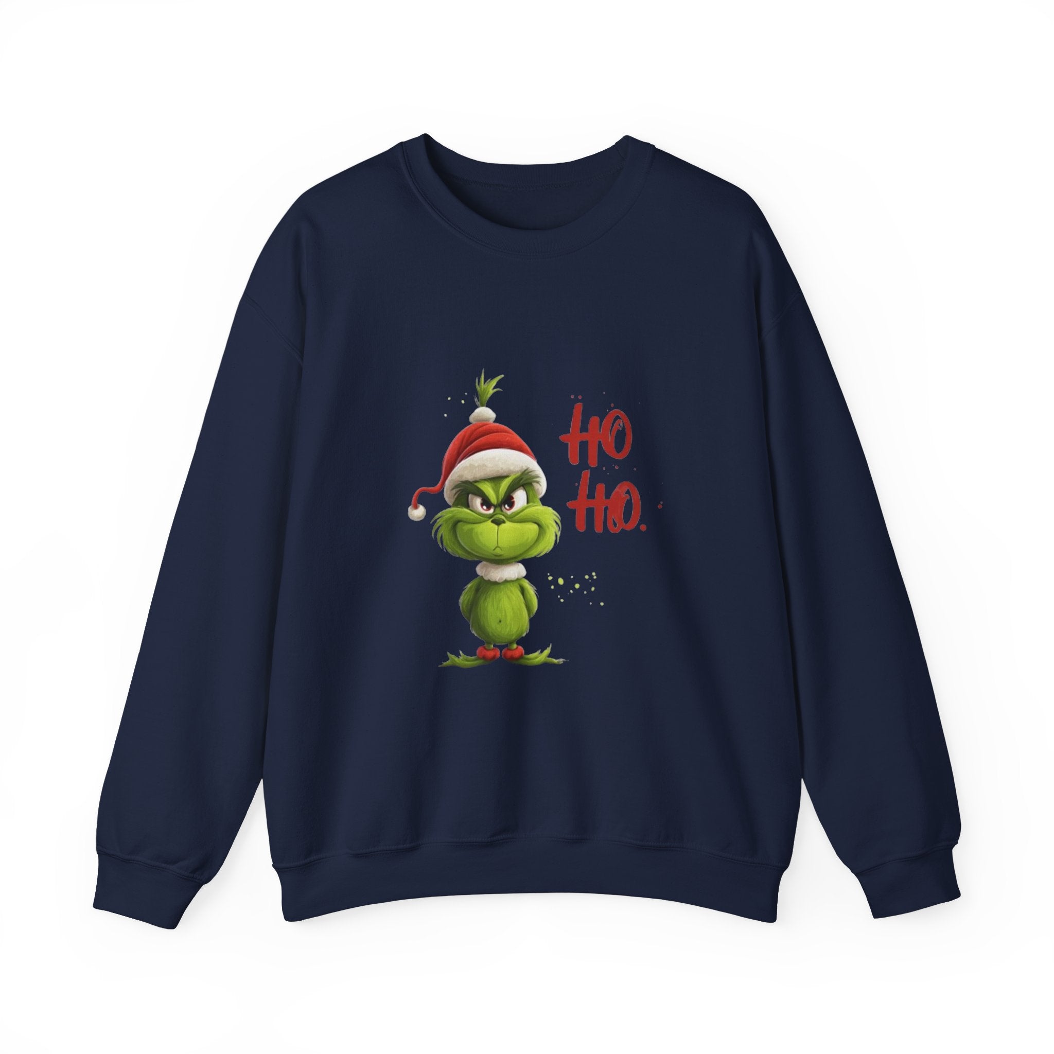 Grumpy Grinch Christmas Sweatshirt – "Ho Ho." Holiday Crewneck