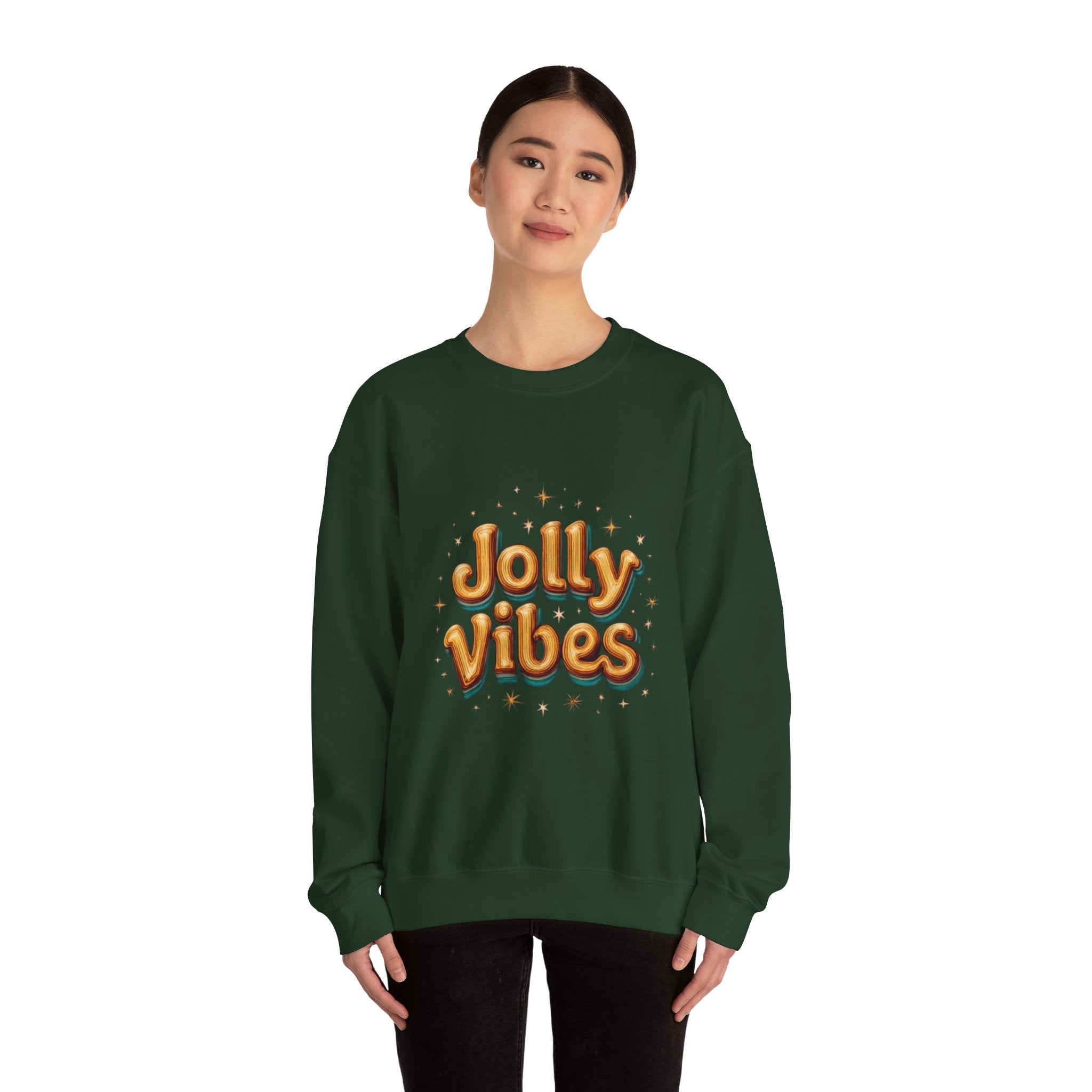 Jolly Vibes Sweatshirt – Cozy Holiday Graphic Crewneck
