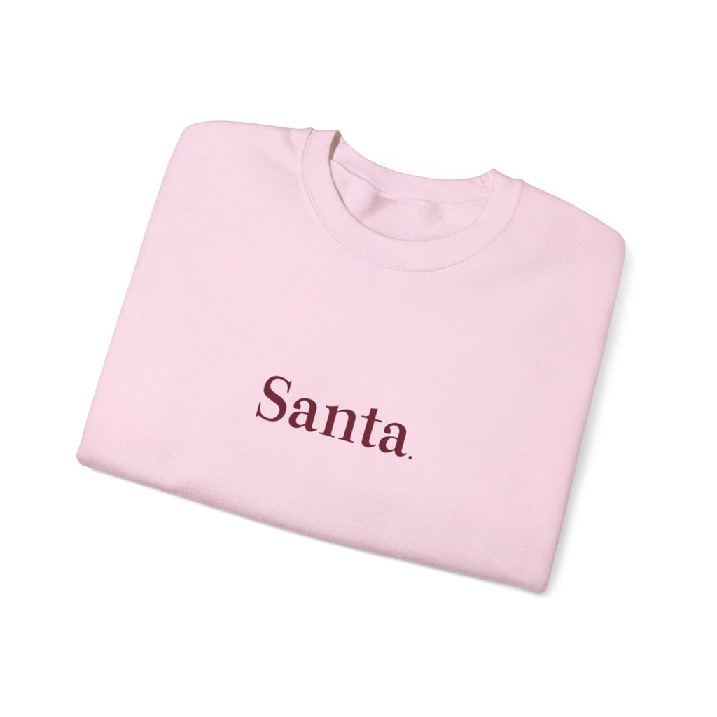 Santa. Minimalist Holiday Crewneck Sweatshirt — Simple Festive Christmas Pullover