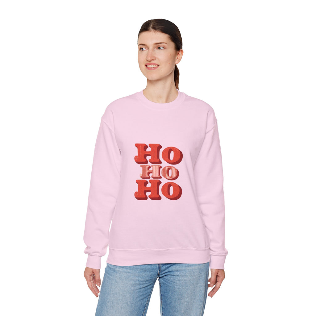 Holiday Crewneck Sweatshirt – Retro 'HO HO HO' Christmas Sweatshirt