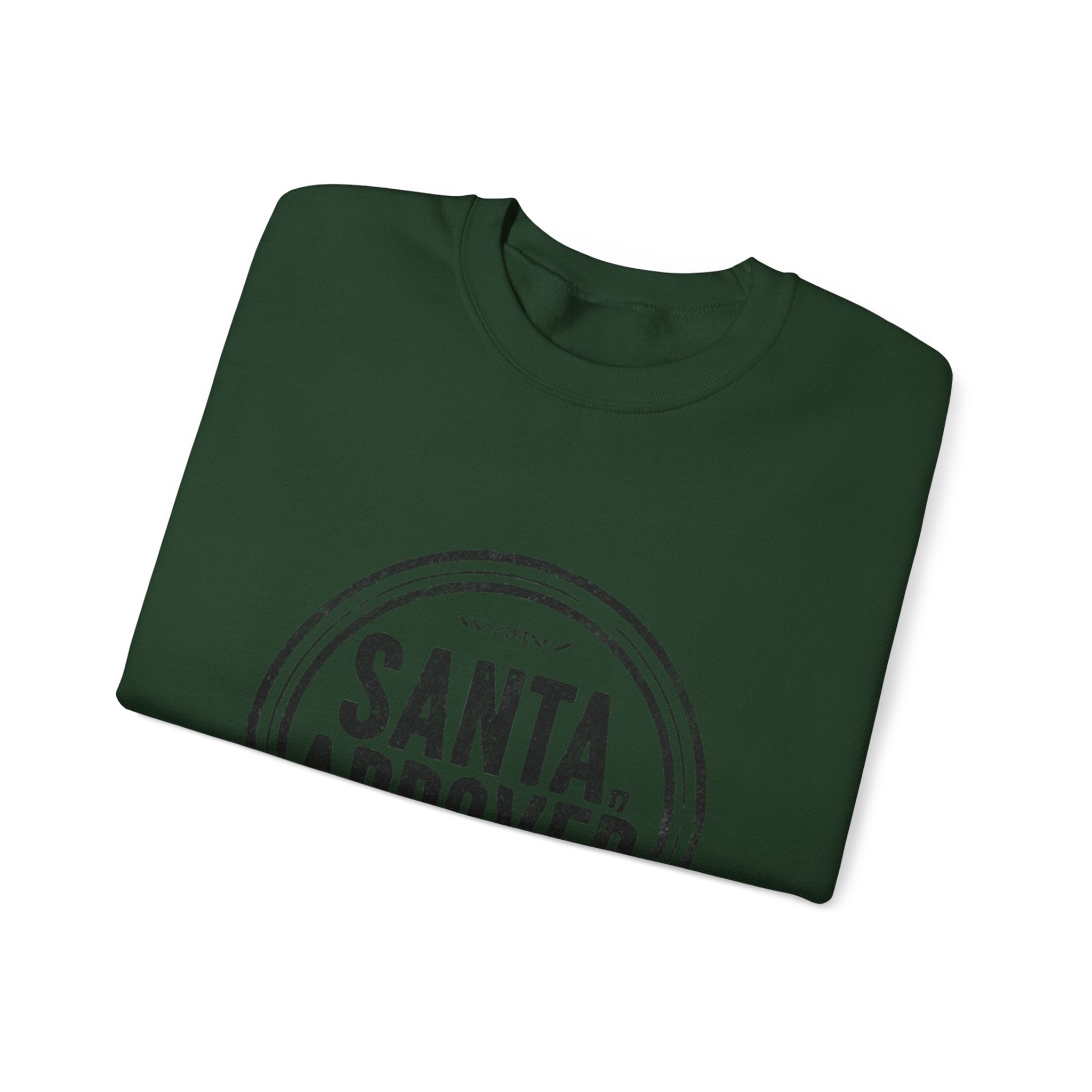 Santa Approved Crewneck Sweatshirt - Vintage Christmas Stamp Design