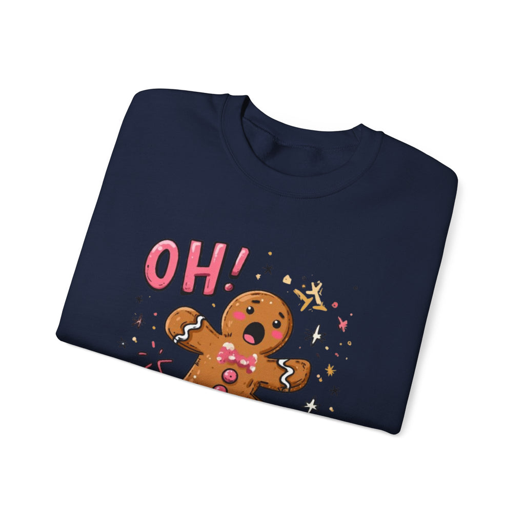Gingerbread "Oh! Snap!" Crewneck Sweatshirt — Funny Holiday Christmas Sweater