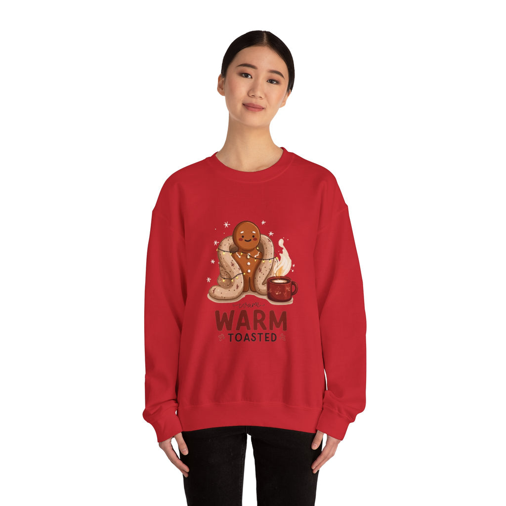 Warm & Toasted Crewneck Sweatshirt — Cozy Gingerbread, Hot Cocoa Holiday Sweater
