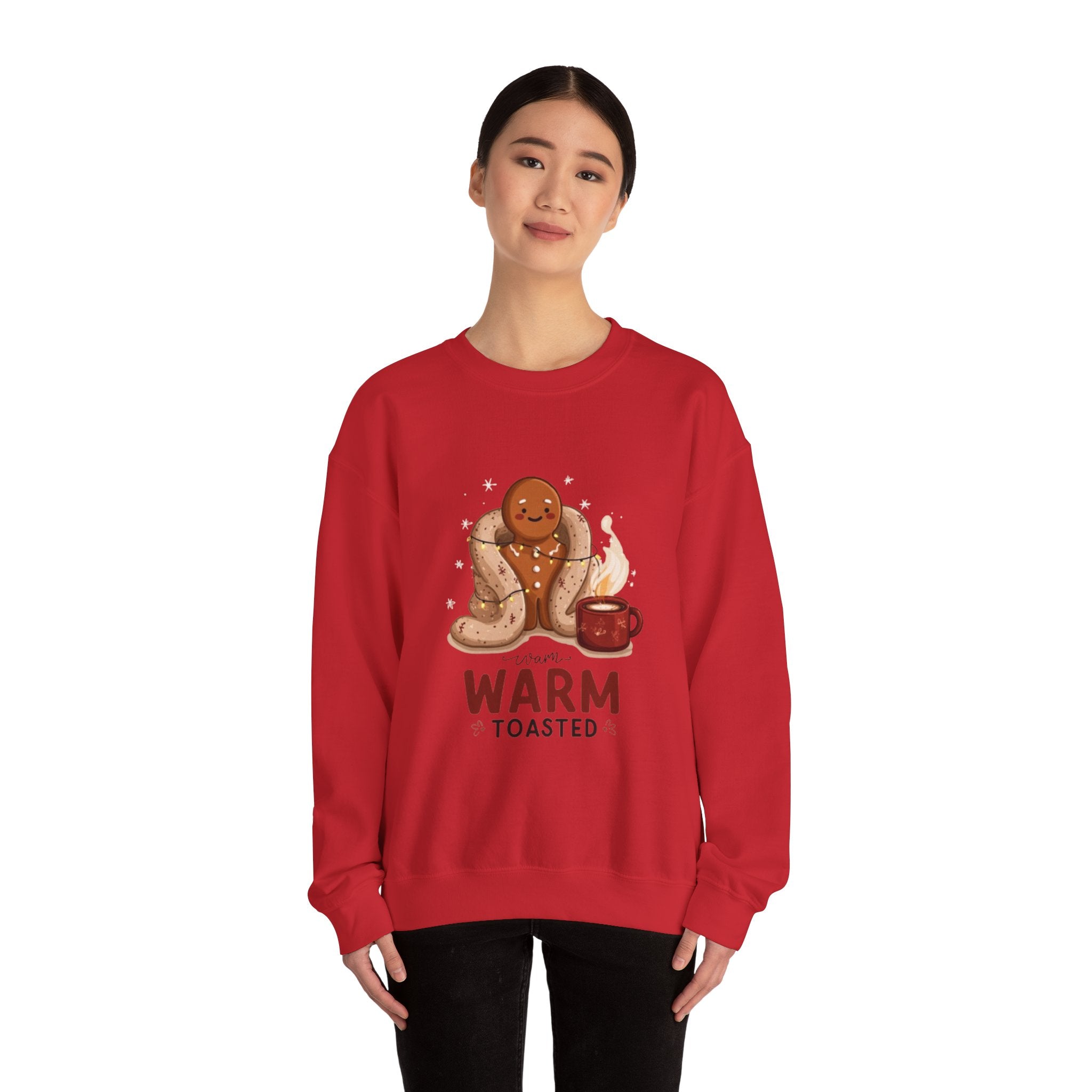 Warm & Toasted Crewneck Sweatshirt — Cozy Gingerbread, Hot Cocoa Holiday Sweater