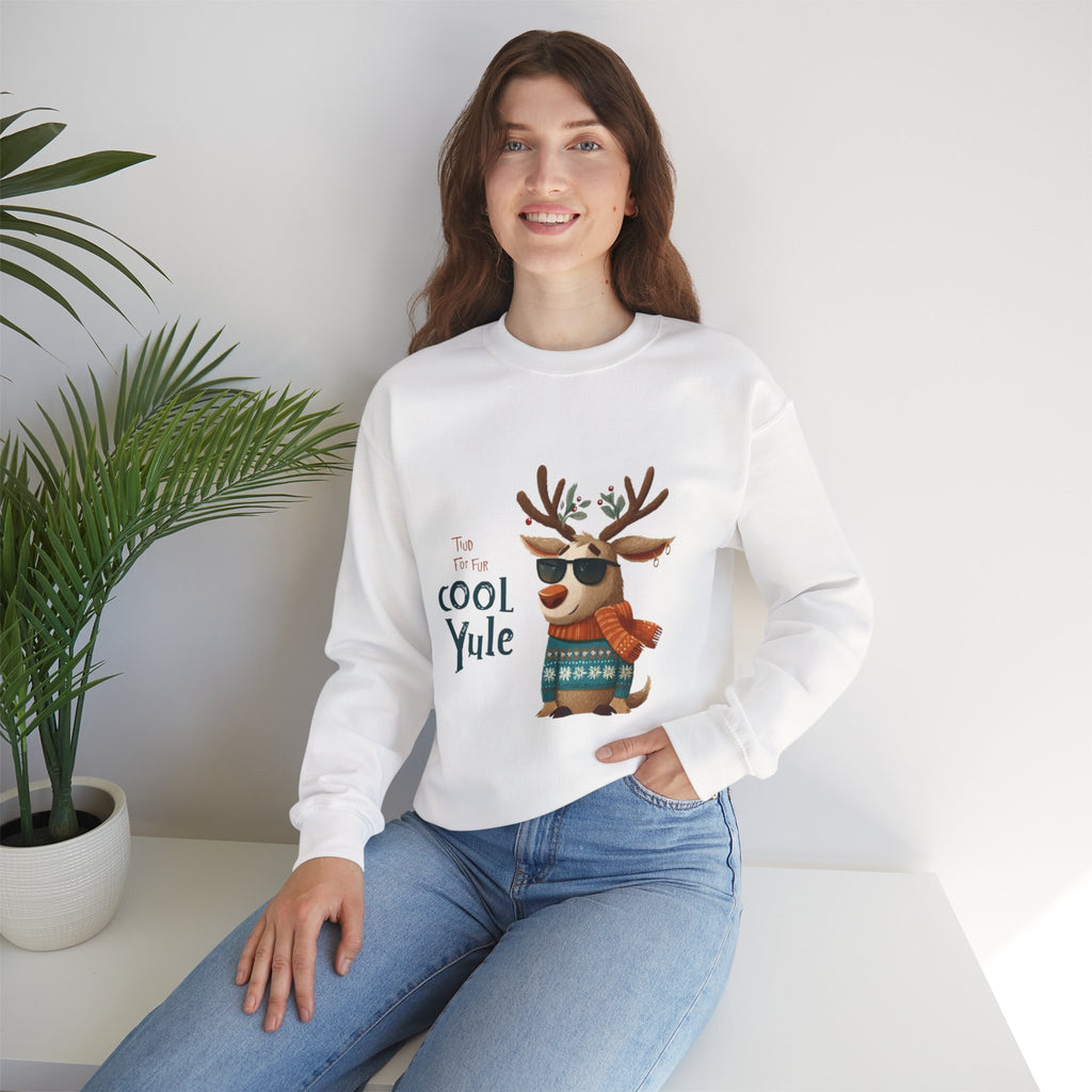 Reindeer 'Cool Yule' Crewneck Sweatshirt — Cute Holiday Graphic