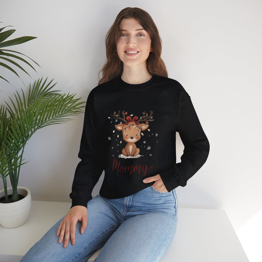 Mommy Reindeer Sweatshirt — Cute Woodland Mama Holiday Crewneck