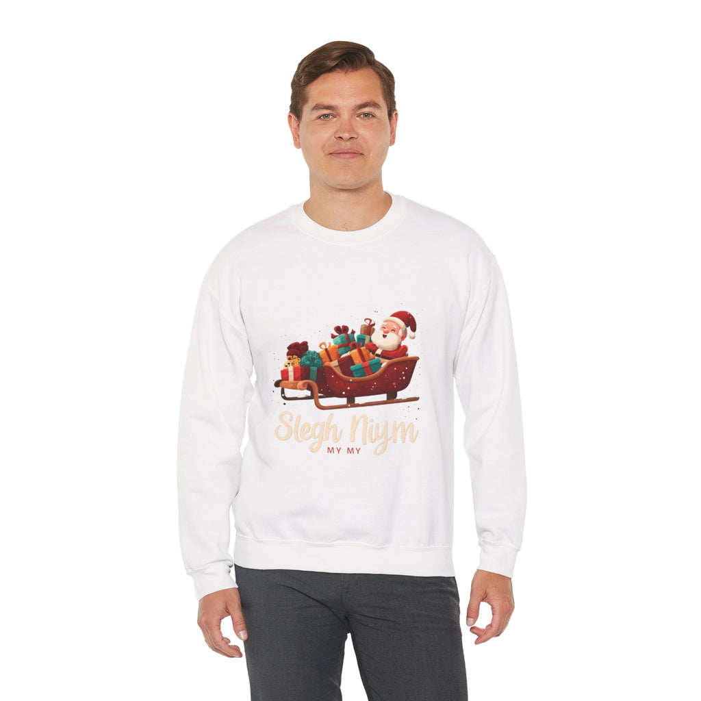 Christmas Santa Sleigh Crewneck Sweatshirt — "Sleigh Niym" Holiday Graphic