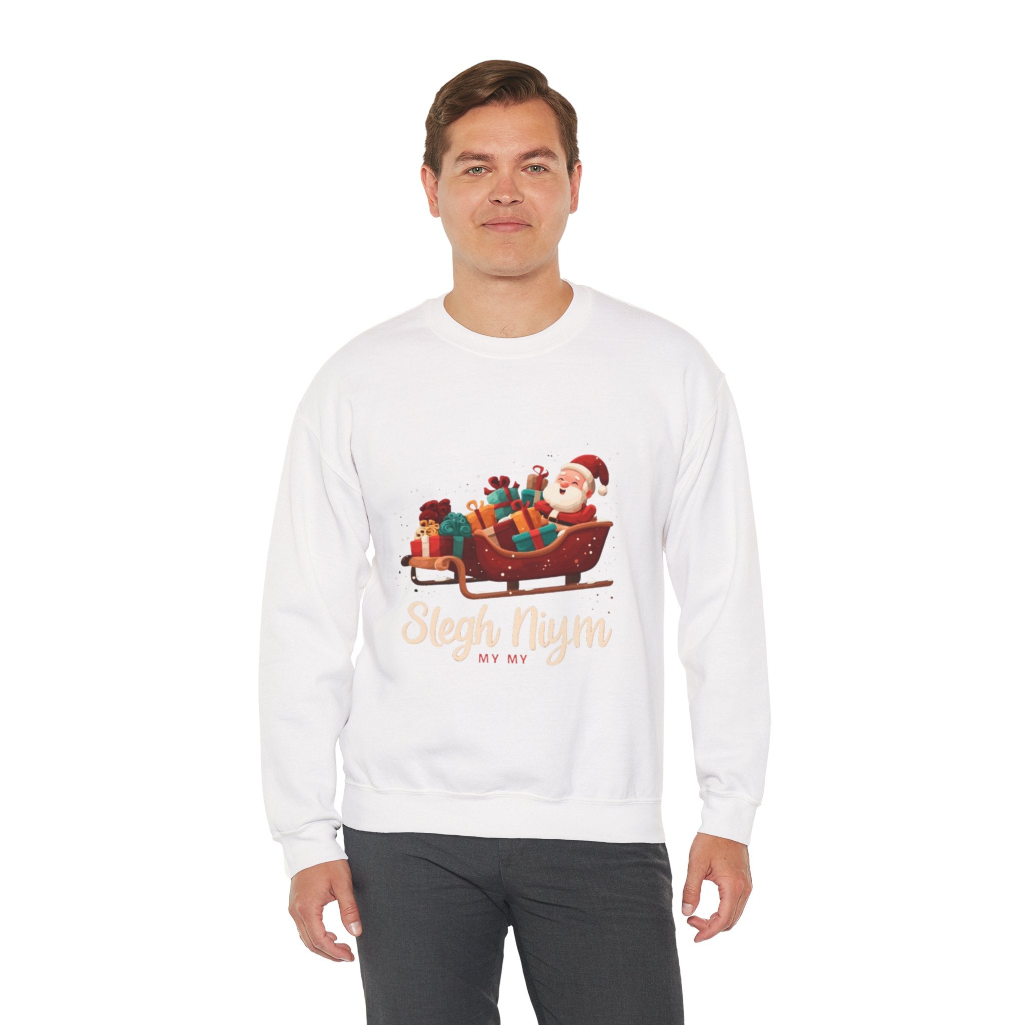 Christmas Santa Sleigh Crewneck Sweatshirt — "Sleigh Niym" Holiday Graphic