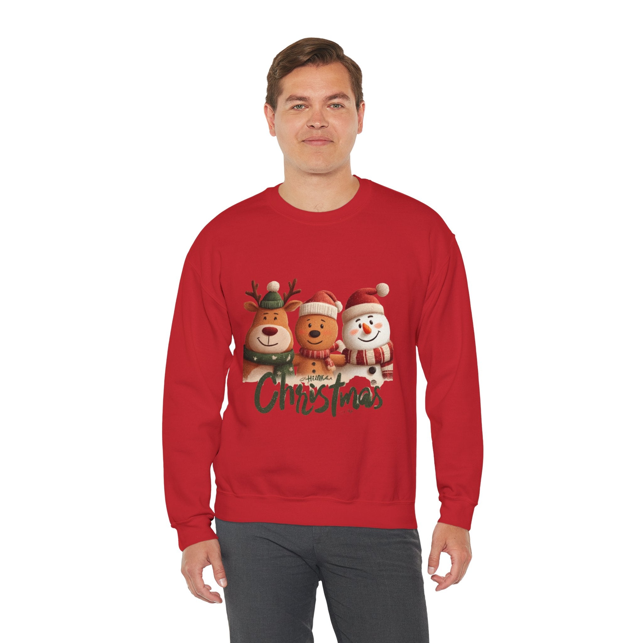 Christmas Crewneck Sweatshirt — Cute Reindeer, Bear & Snowman Holiday Pullover