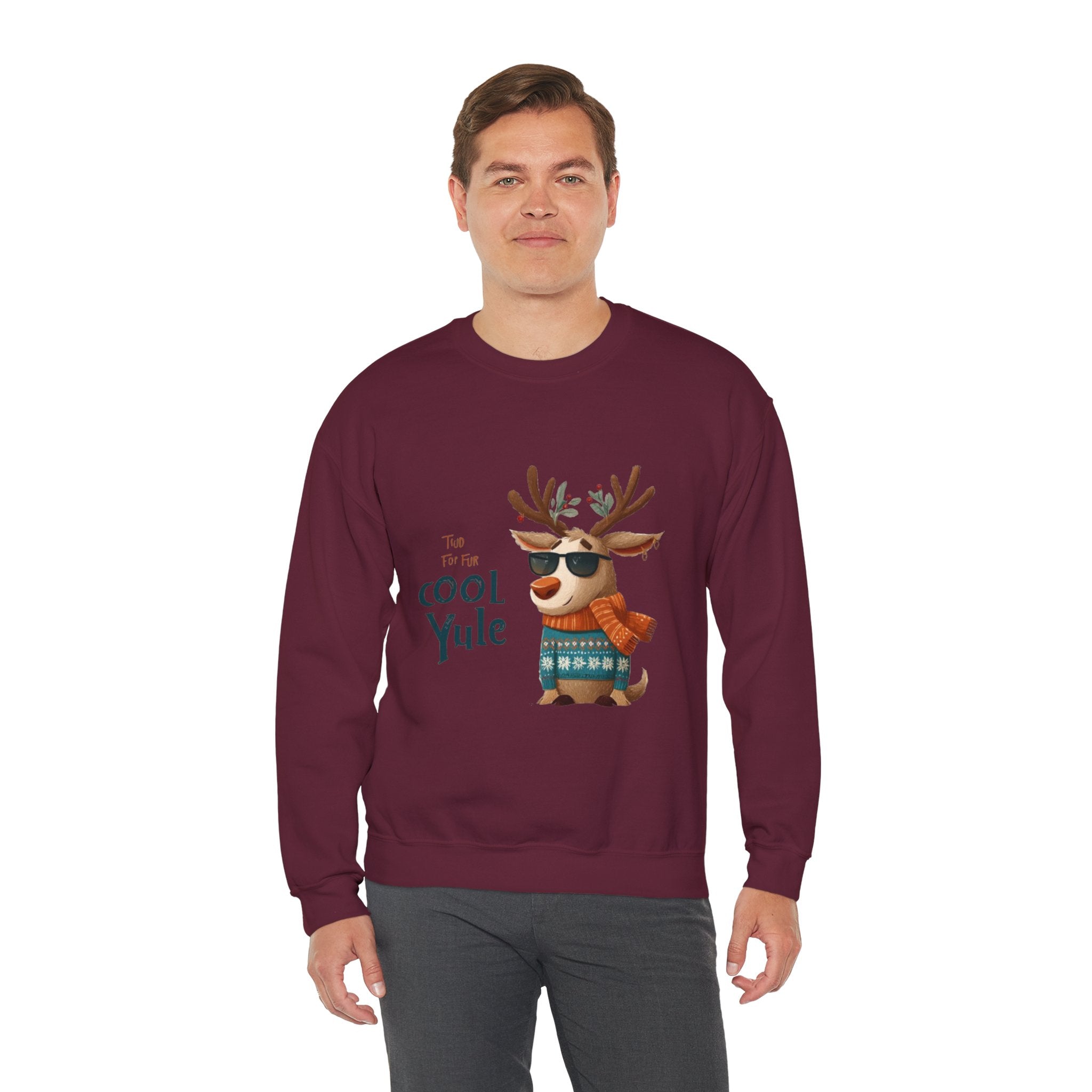 Reindeer 'Cool Yule' Crewneck Sweatshirt — Cute Holiday Graphic