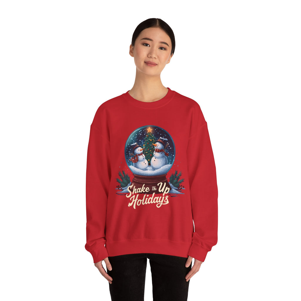 Snow Globe Snowmen Crewneck Sweatshirt — "Shake Me Up Mommy" Holiday Sweatshirt