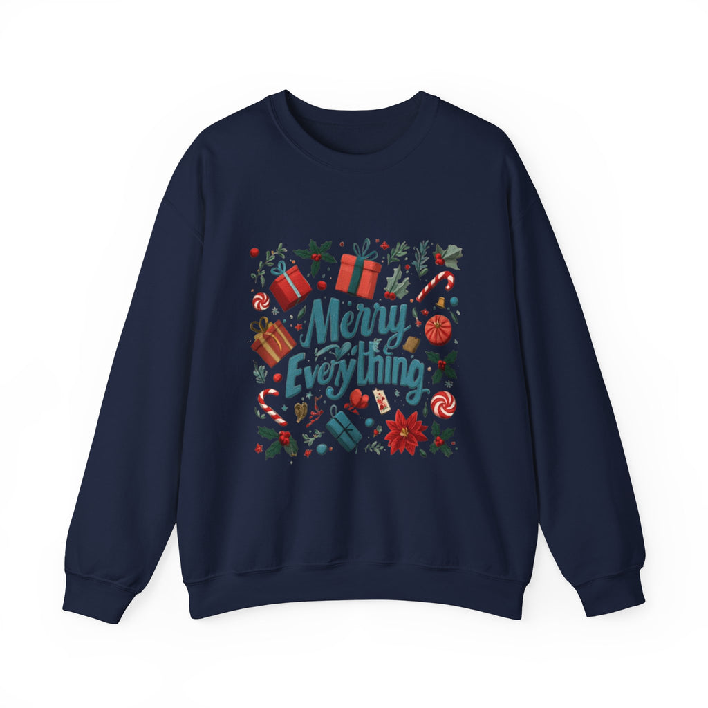 Crewneck Sweatshirt - Merry Everything Holiday Graphic Sweatshirt