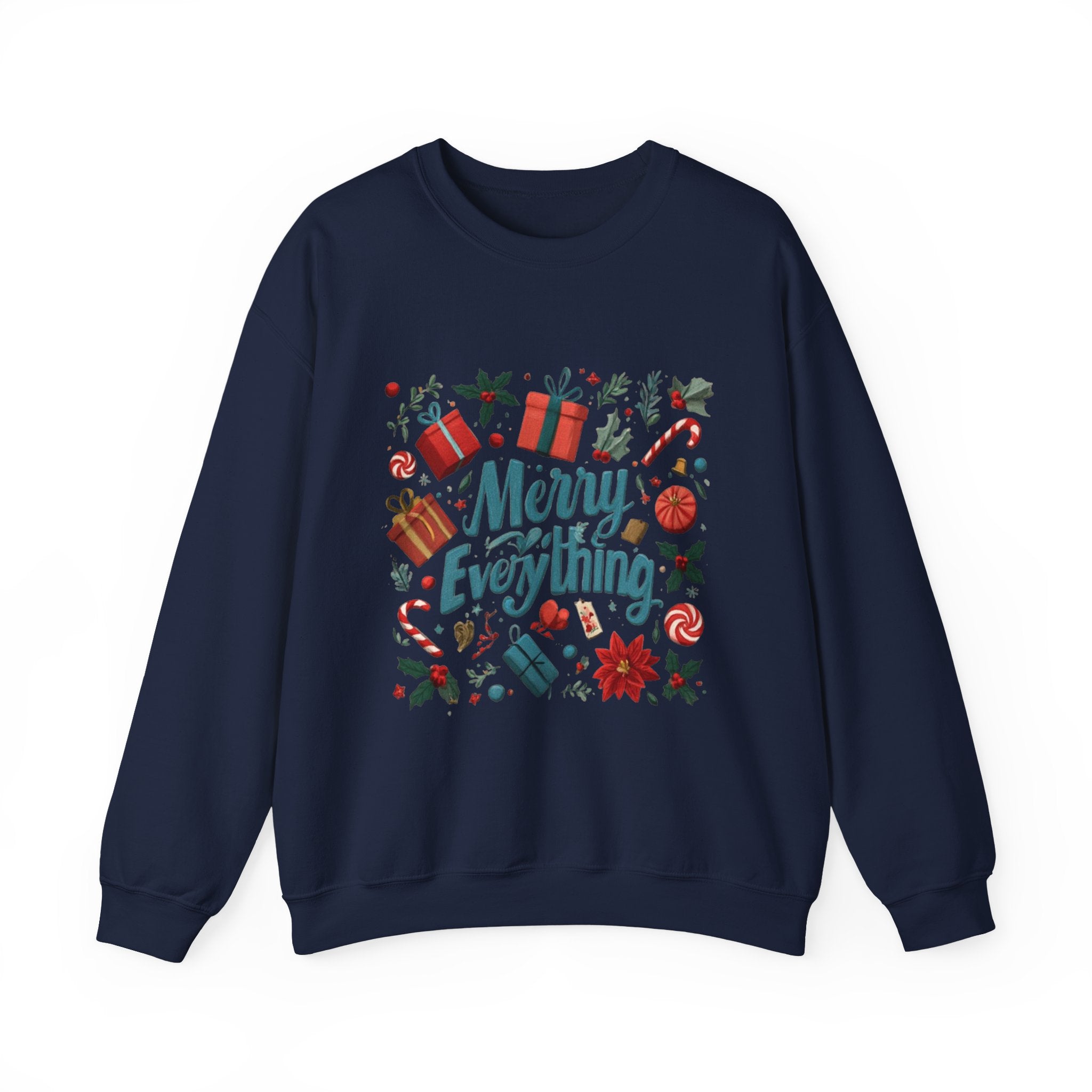 Crewneck Sweatshirt - Merry Everything Holiday Graphic Sweatshirt