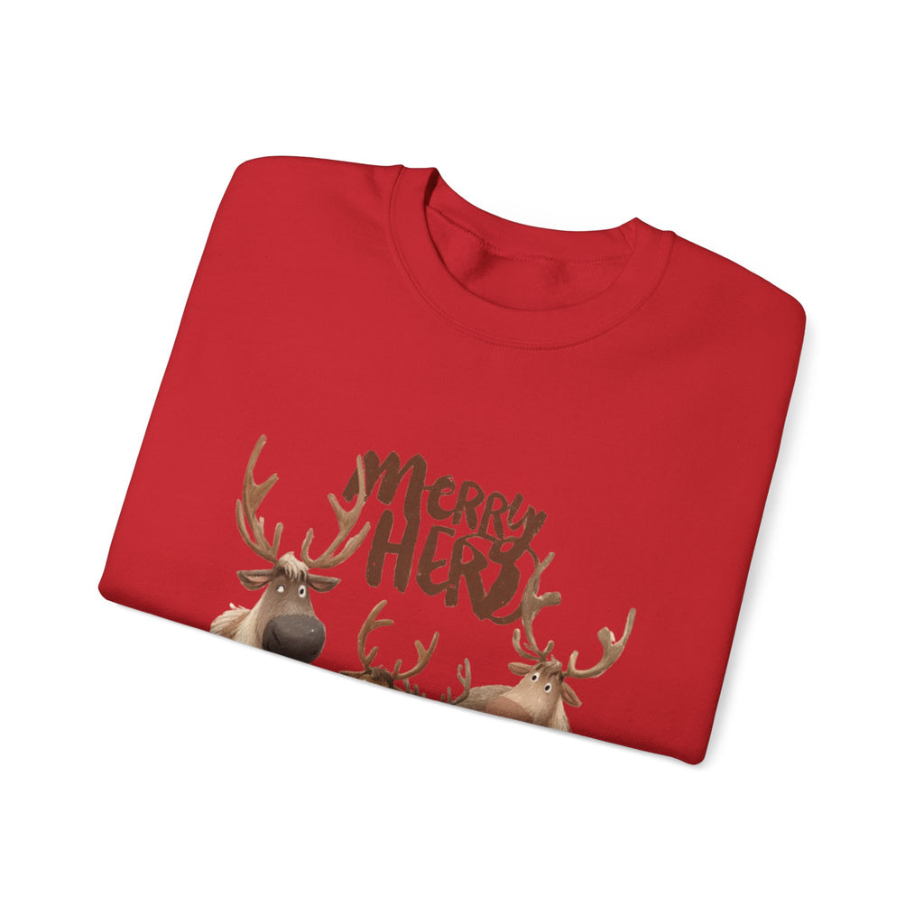 Merry Herd Reindeer Crewneck Sweatshirt