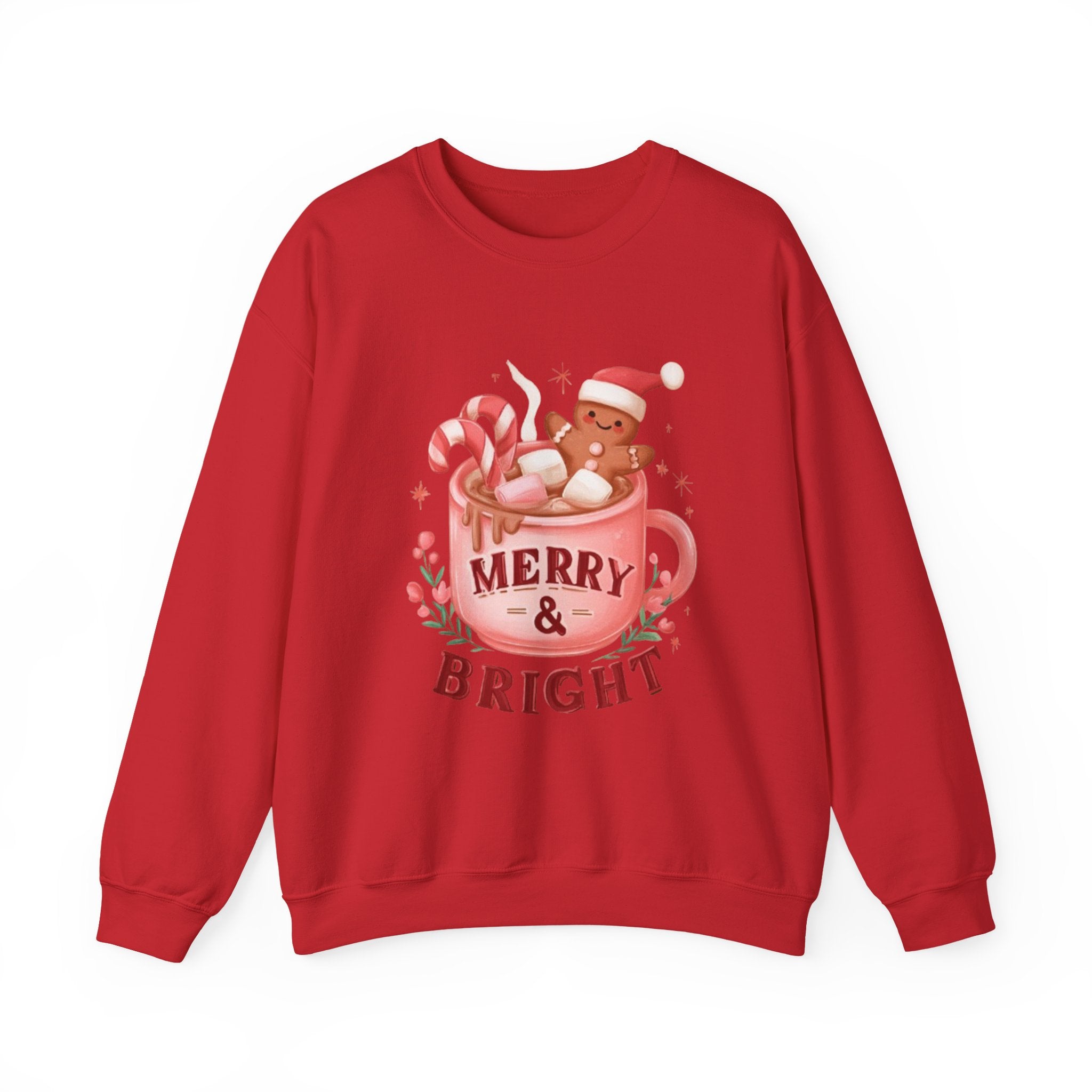 Merry & Bright Sweatshirt — Cute Holiday Cocoa Bear Crewneck