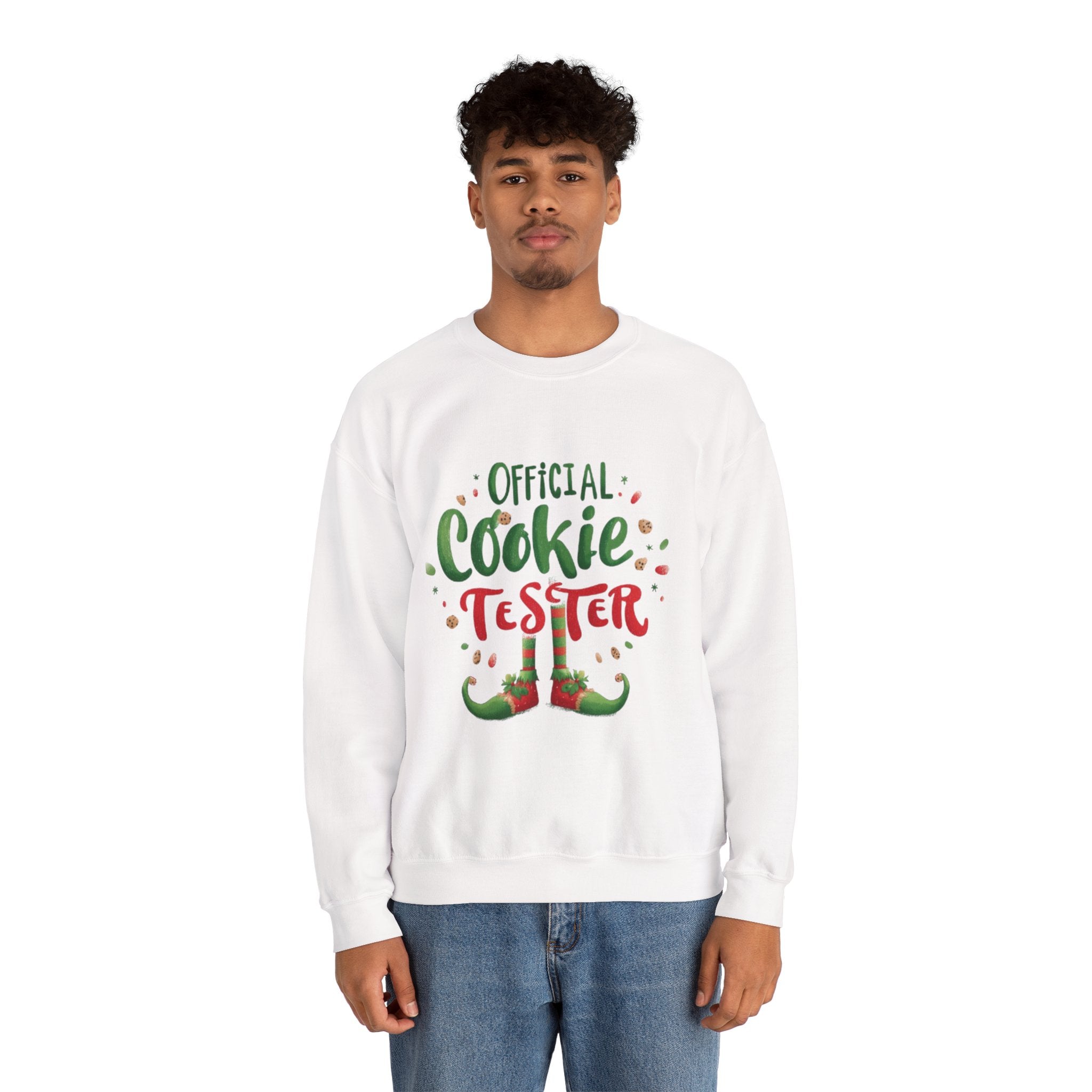Sweatshirt — "Official Cookie Tester" Christmas Sweatshirt (Holiday Elf Cookie Taster)
