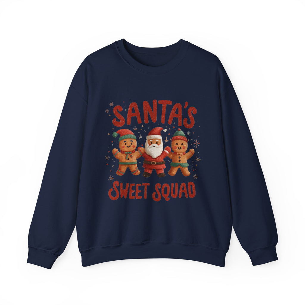 Christmas Sweatshirt - "Santa's Sweet Squad" Gingerbread & Santa Holiday Crewneck