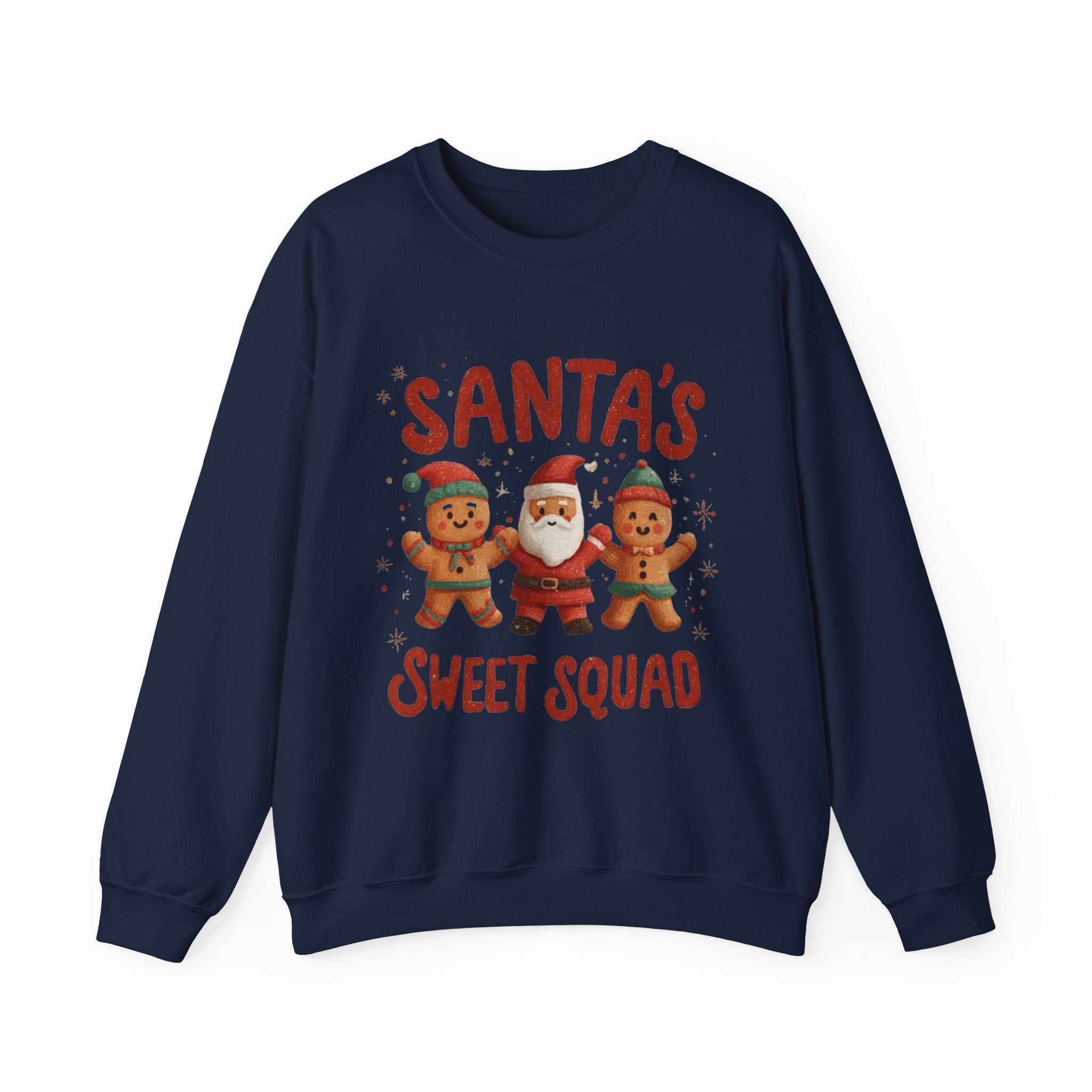 Christmas Sweatshirt - "Santa's Sweet Squad" Gingerbread & Santa Holiday Crewneck