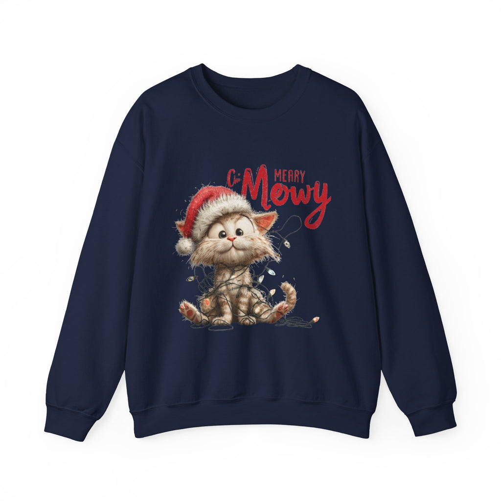 Merry Mewry Cat Sweatshirt — Cute Christmas Kitty Crewneck