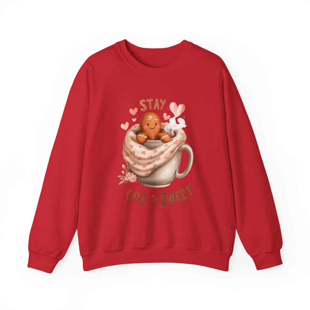 Sweatshirt — "Stay Coz & Sweet" Hot Cocoa Gingerbread Crewneck