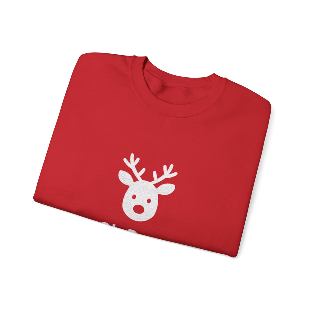 Crewneck Sweatshirt — Subtle ‘Oh Deer.’ Reindeer Graphic Holiday Pullover