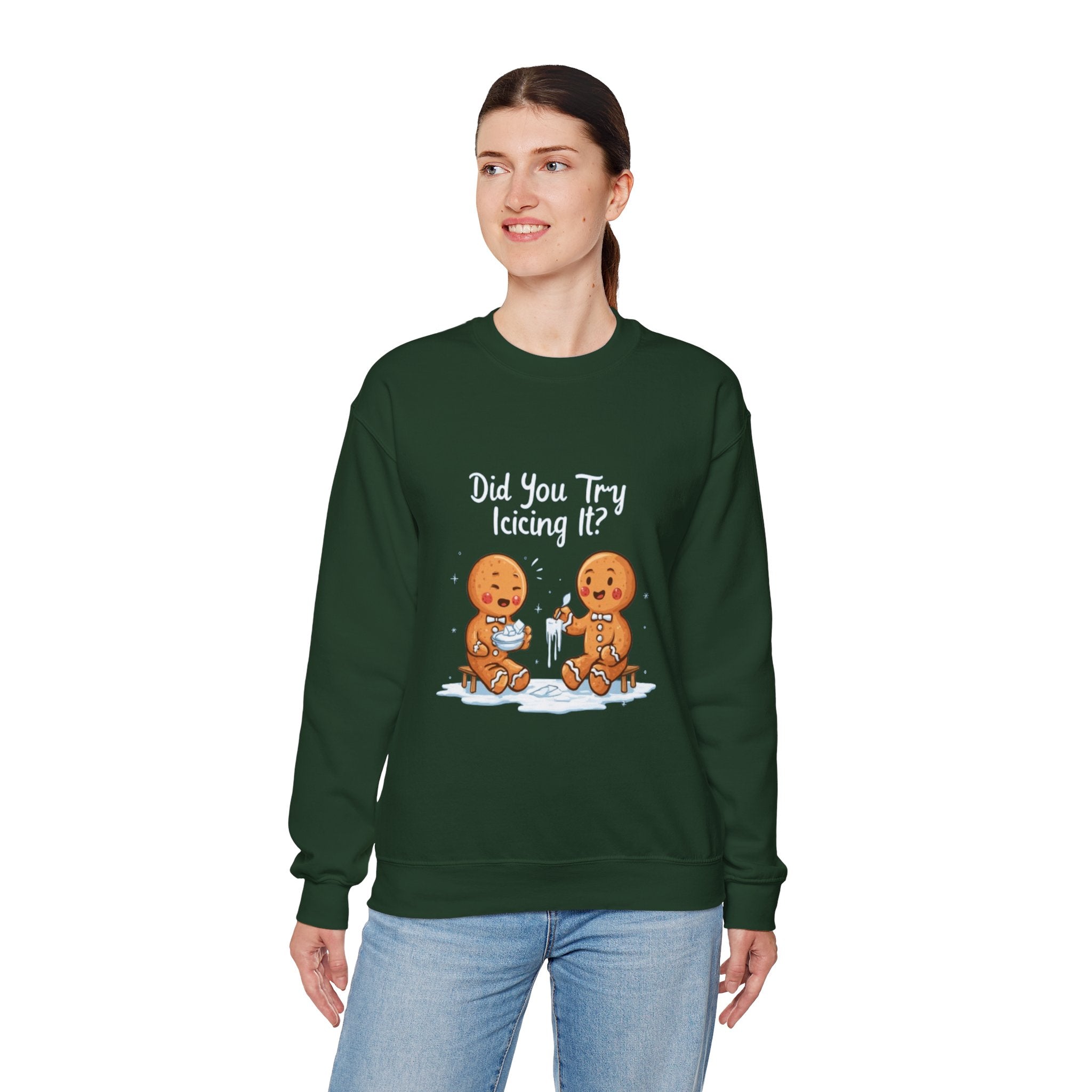Gingerbread Friends "Did You Try Icing It?" Crewneck Sweatshirt