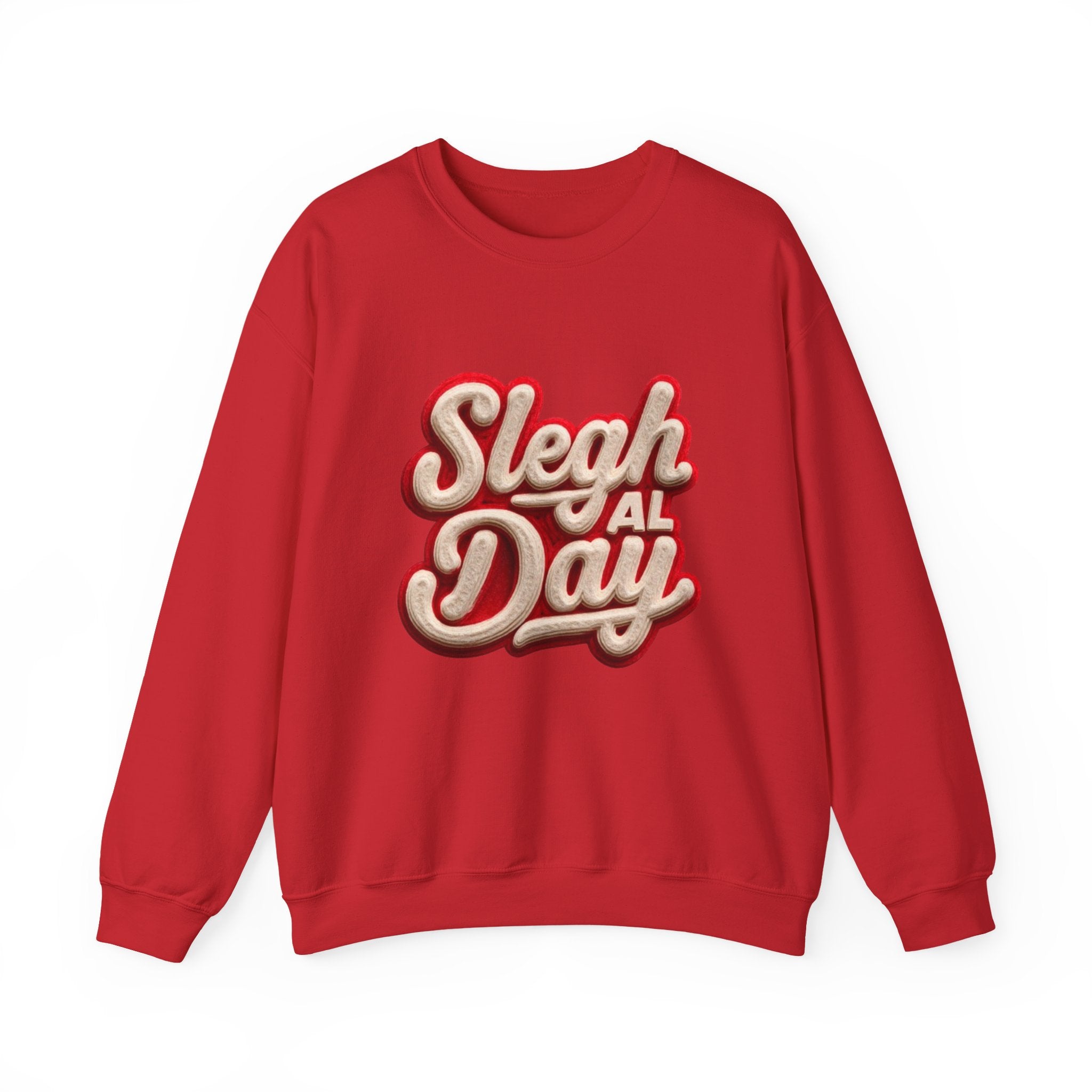 Crewneck Sweatshirt – "Sleigh All Day" Retro Christmas Holiday Pullover