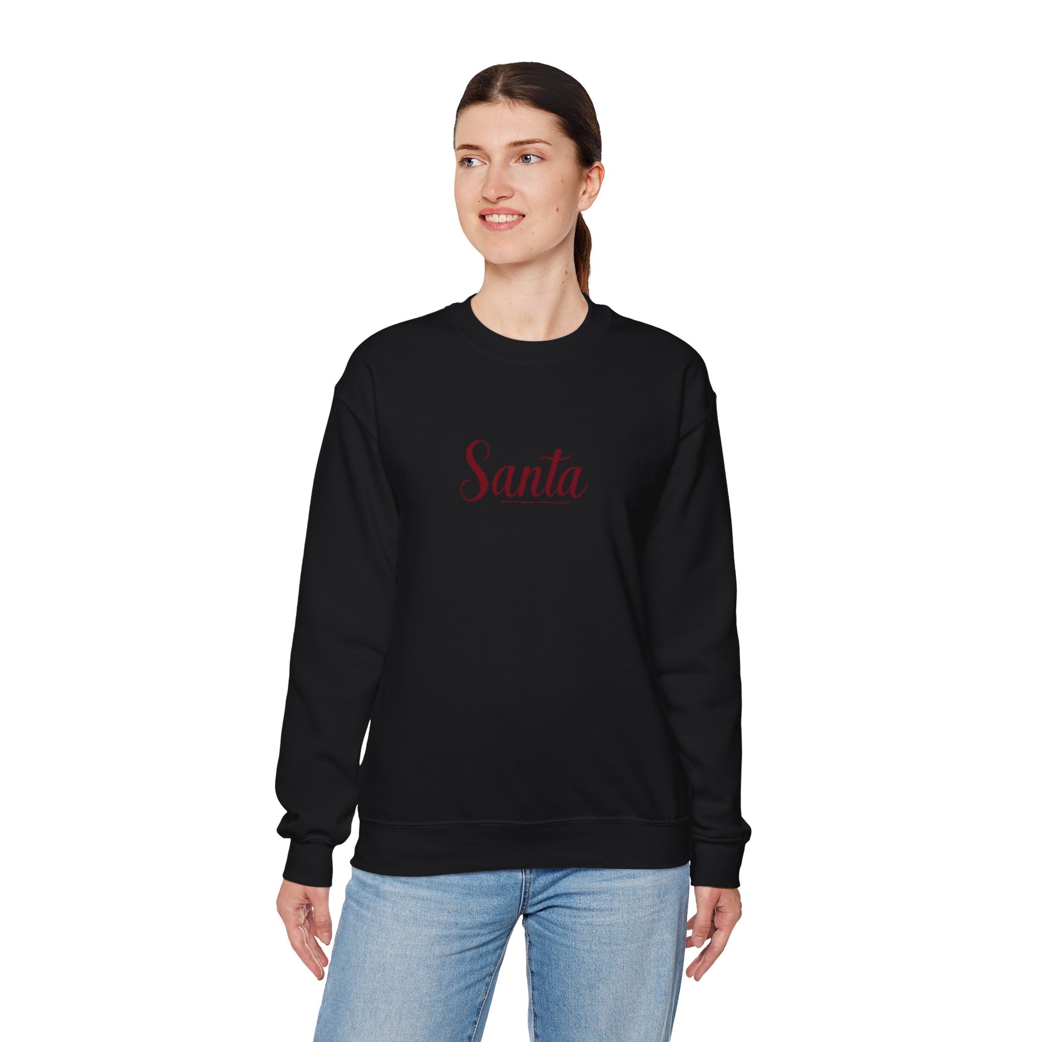 Santa Script Crewneck Sweatshirt — Minimal Christmas Pullover