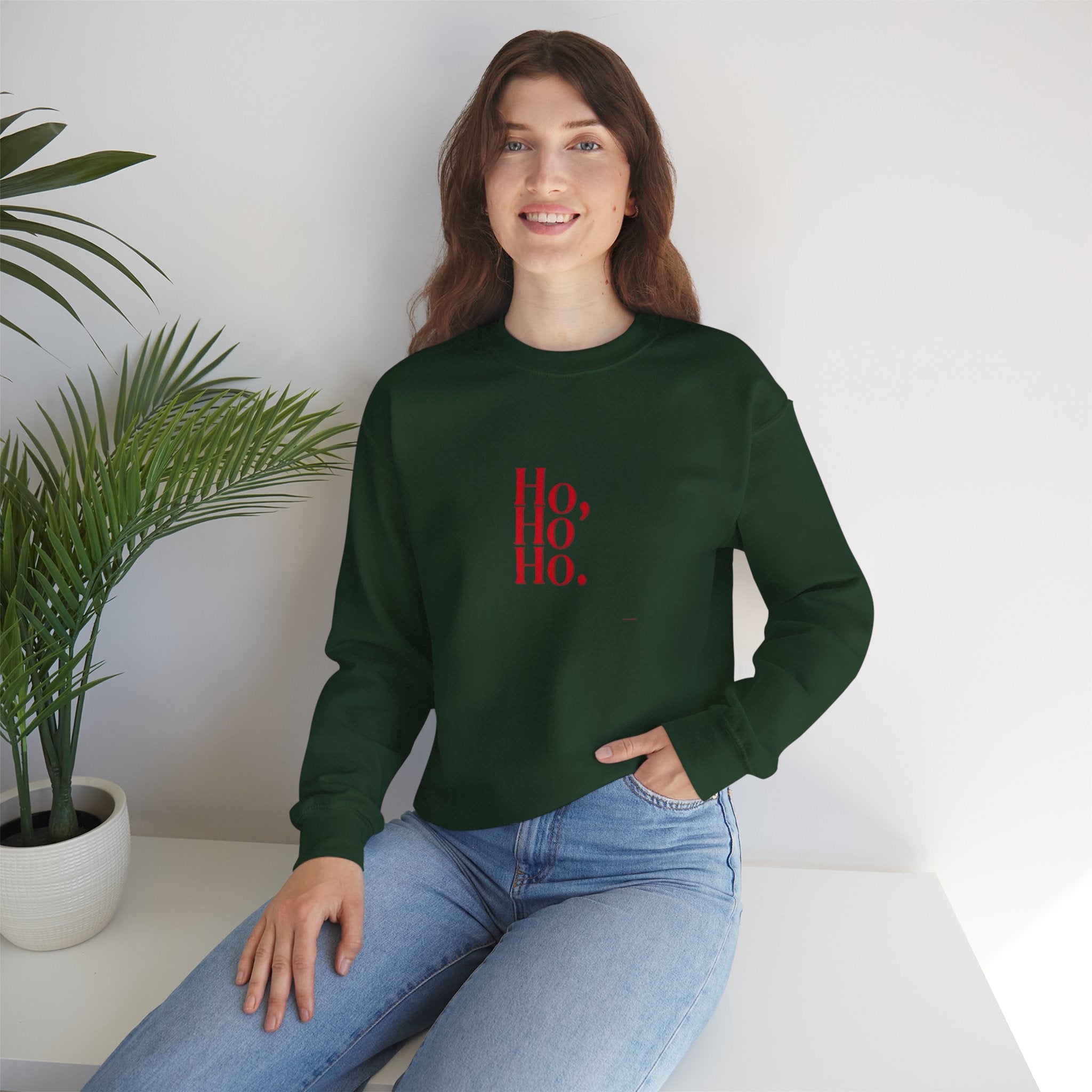 Sweatshirt — Minimal 'Ho, Ho, Ho.' Christmas Crewneck