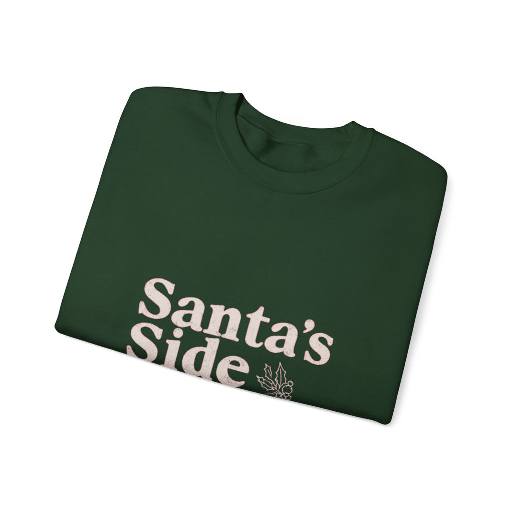 Crewneck Sweatshirt — "Santa's Side Chick" Holiday Graphic Pullover