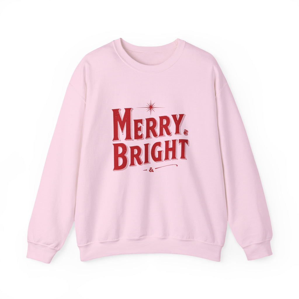 Merry & Bright Crewneck Sweatshirt — Vintage Holiday Graphic