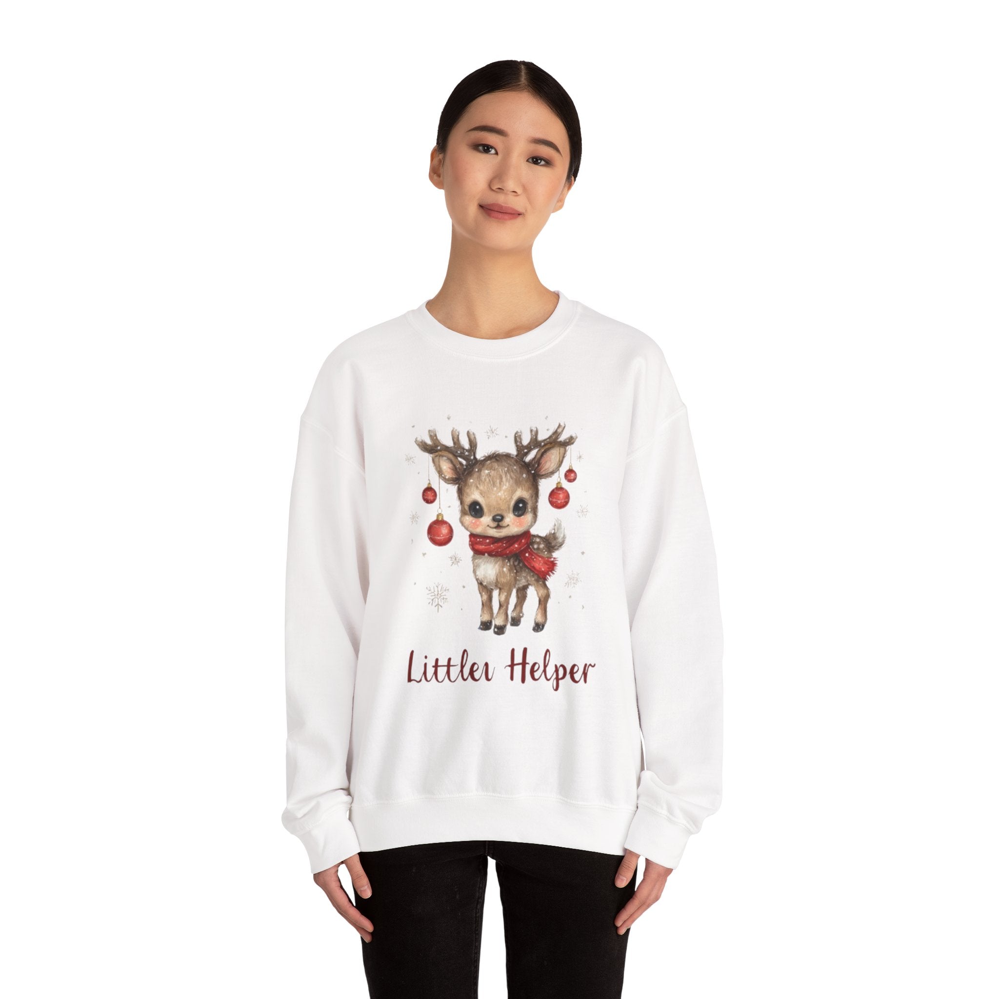Cute Reindeer 'Little Helper' Sweatshirt – Kids Christmas Crewneck